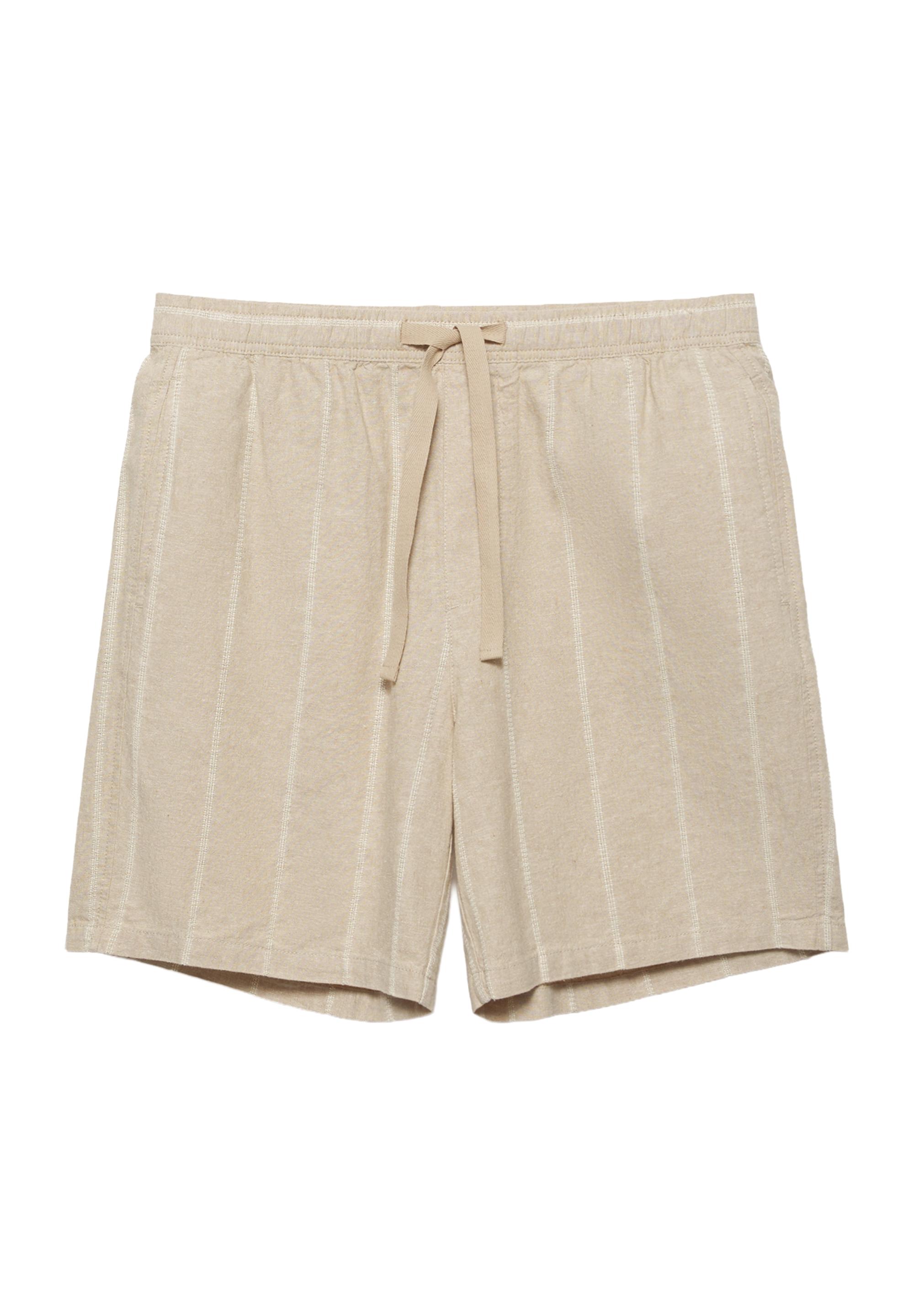 Linen blend jogger Bermuda shorts — Light camel