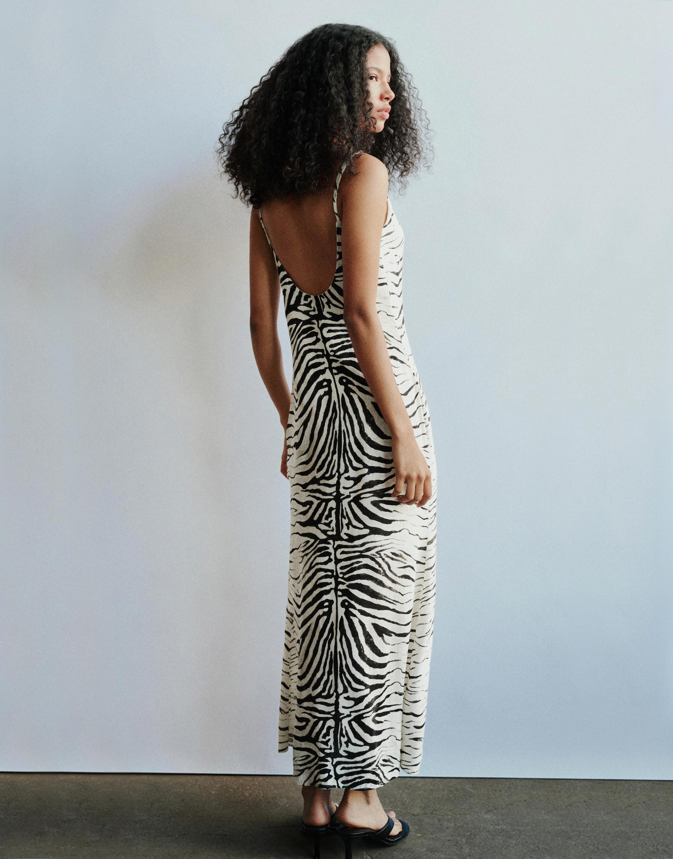 Zebra print midi dress — Ice