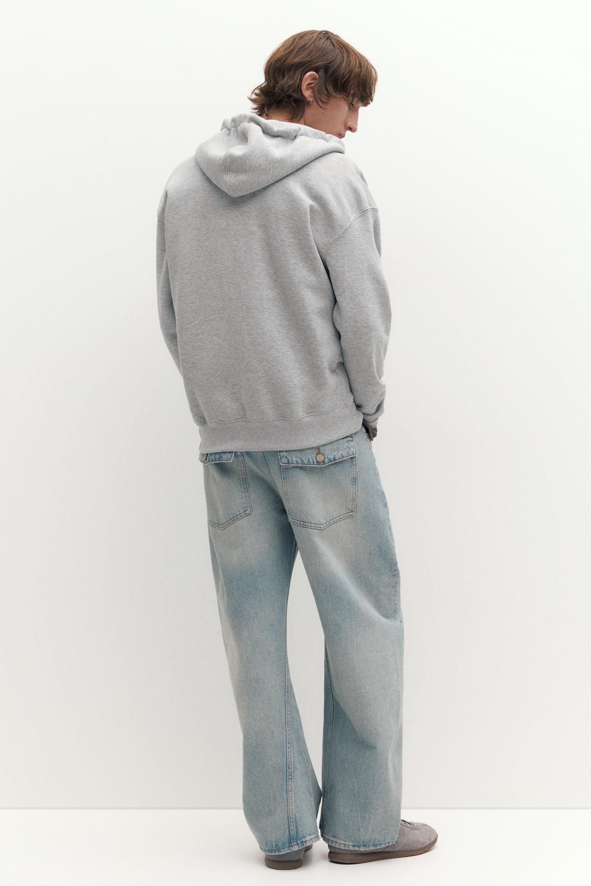 Basic kapüşonlu fermuarlı sweatshirt - Görsel 15