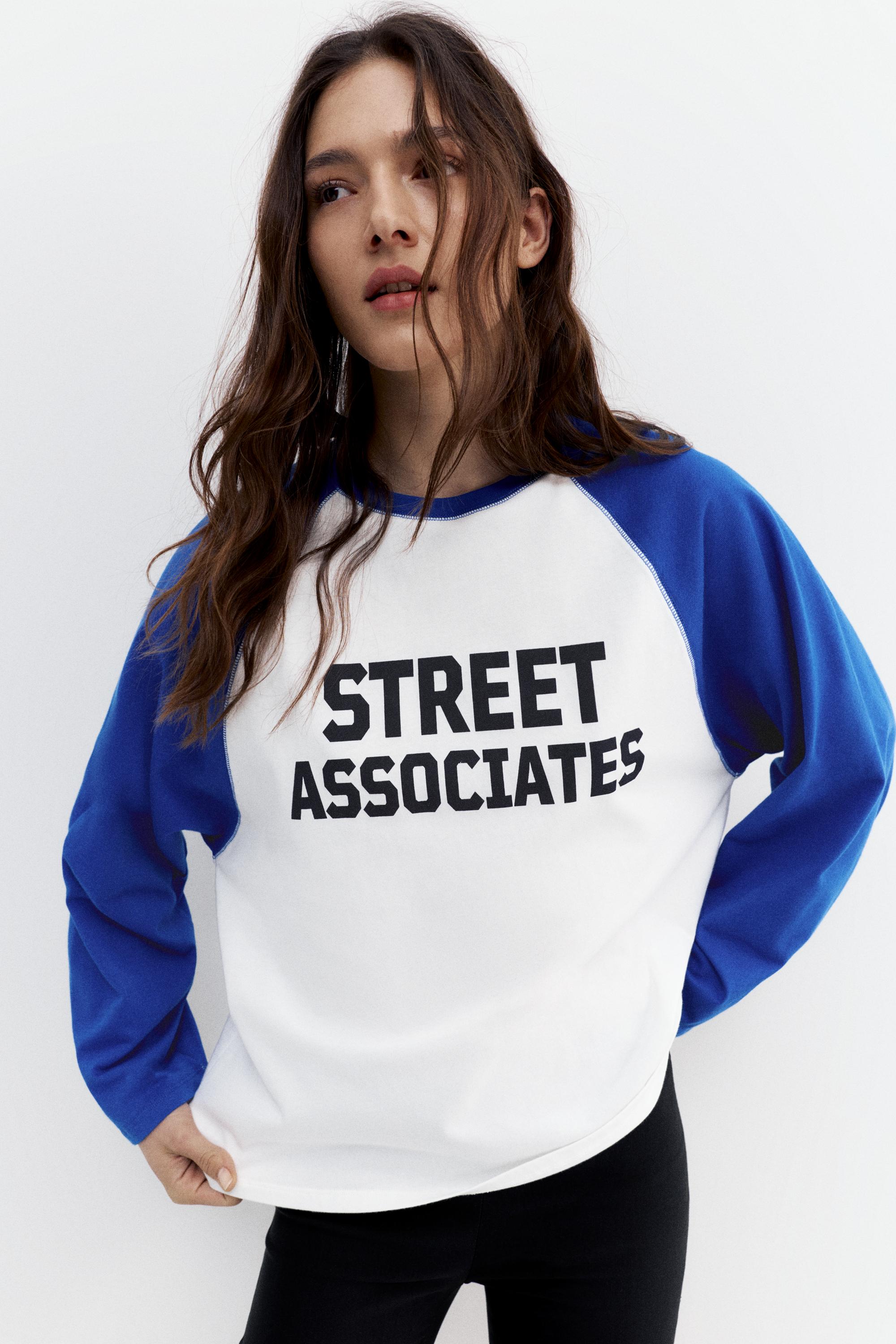 Grafik baskılı reglan kollu t-shirt - Görsel 12