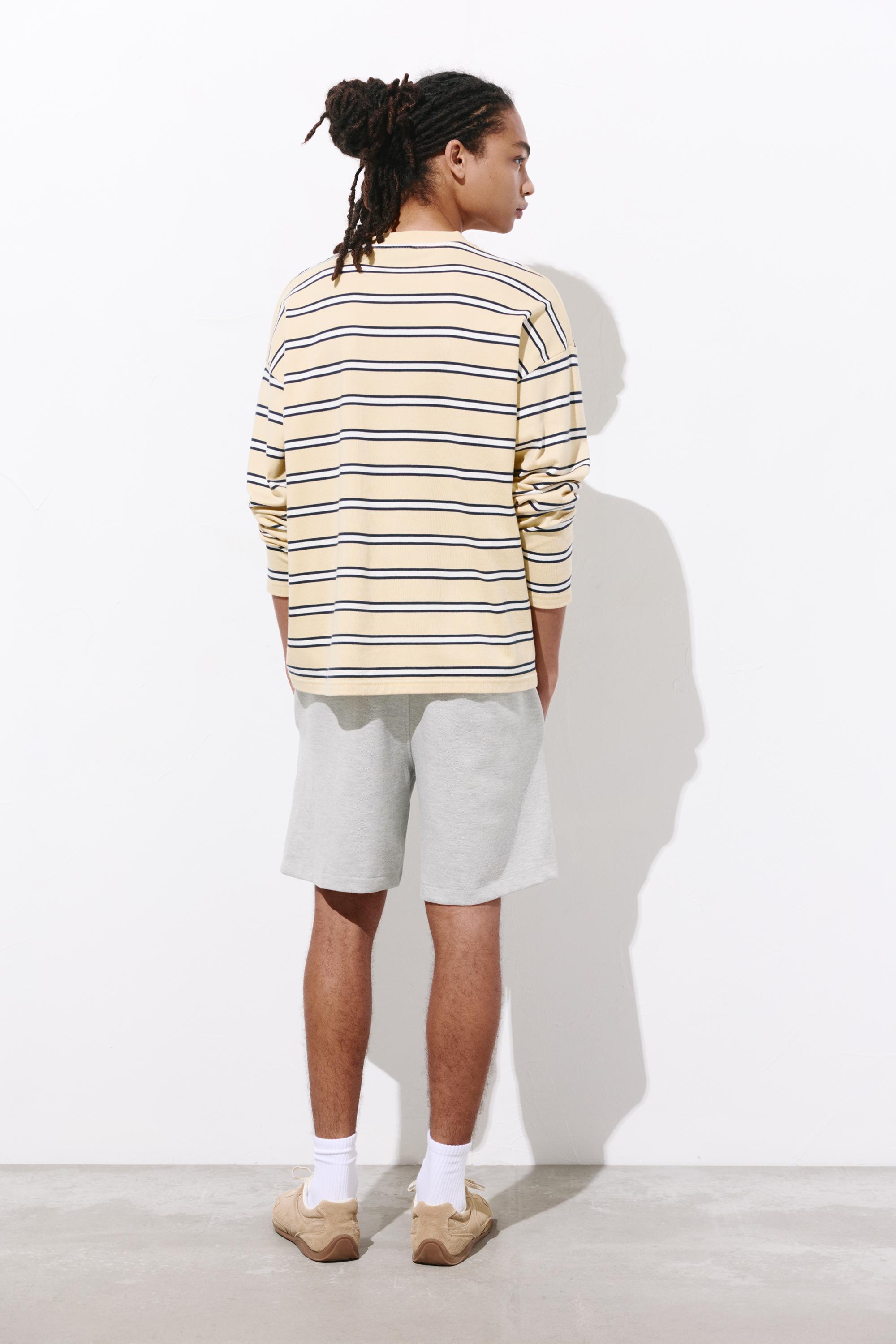 Piqué jogger Bermuda shorts — Grey marl