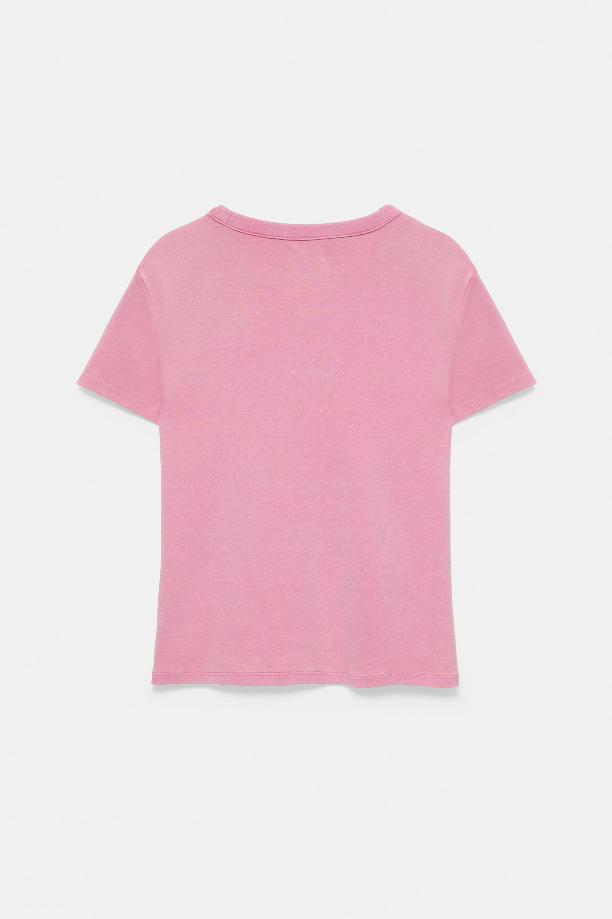 Crackled text graphic T-shirt — Pink
