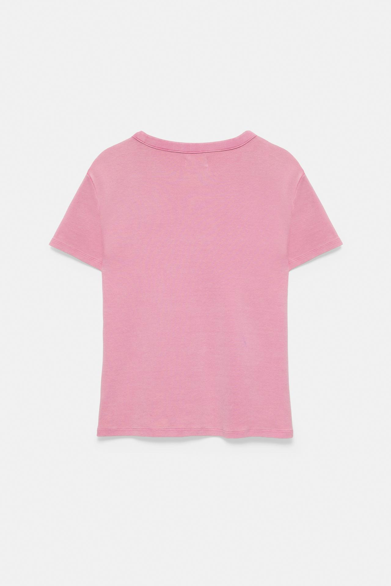 Crackled text graphic T-shirt — Pink