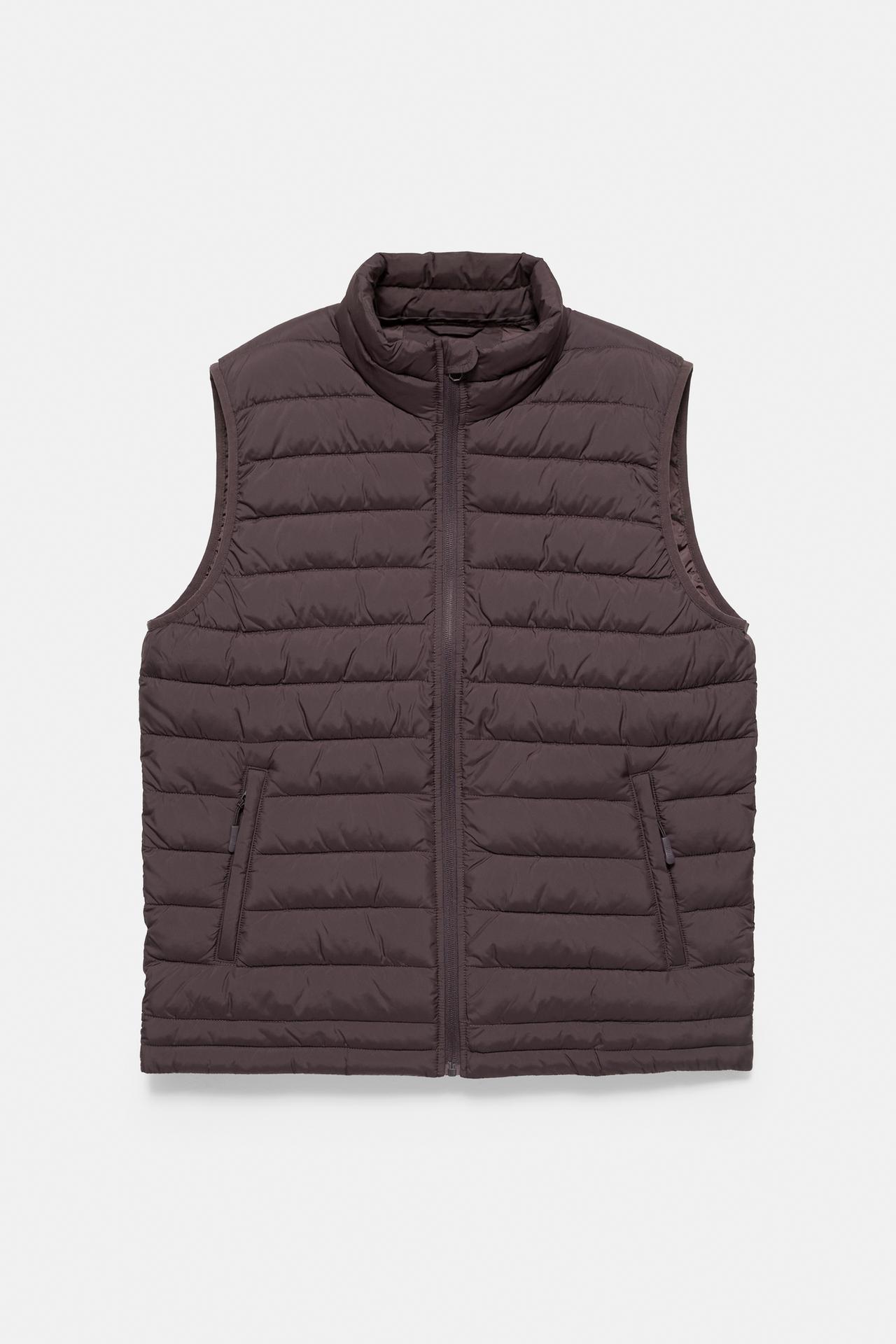 Quilted gilet — Dark brown