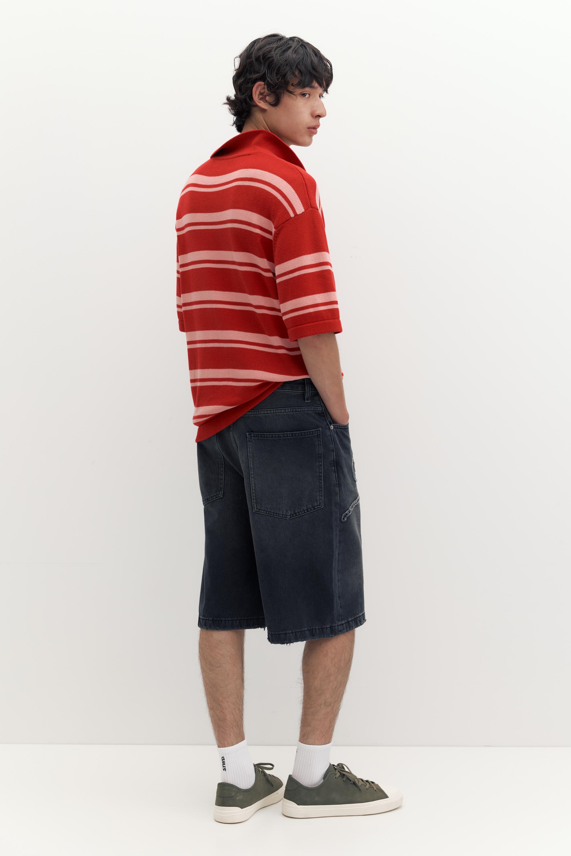 STWD skater denim Bermuda shorts — Faded black