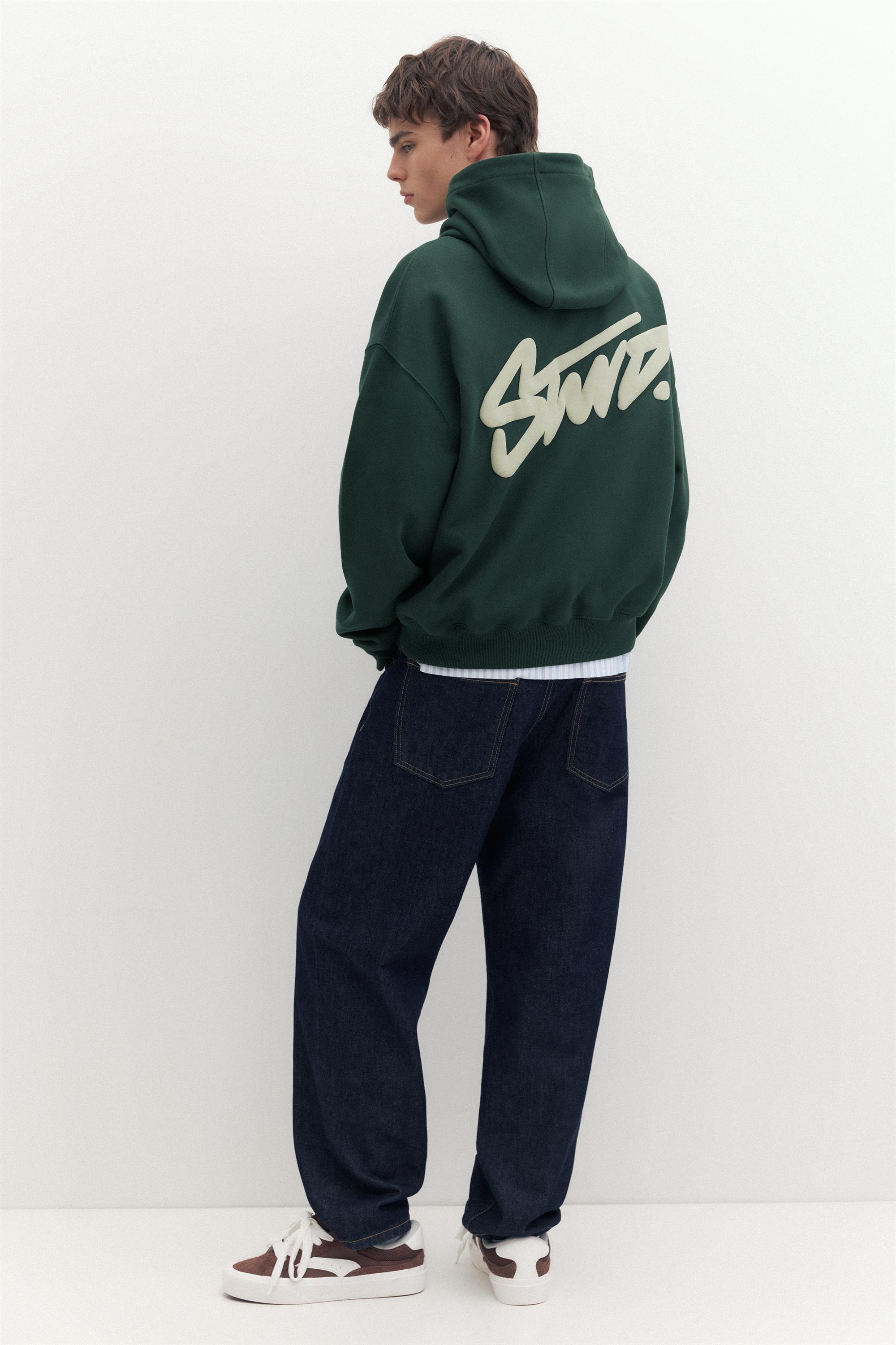 STWD logo boxy hoodie — Green