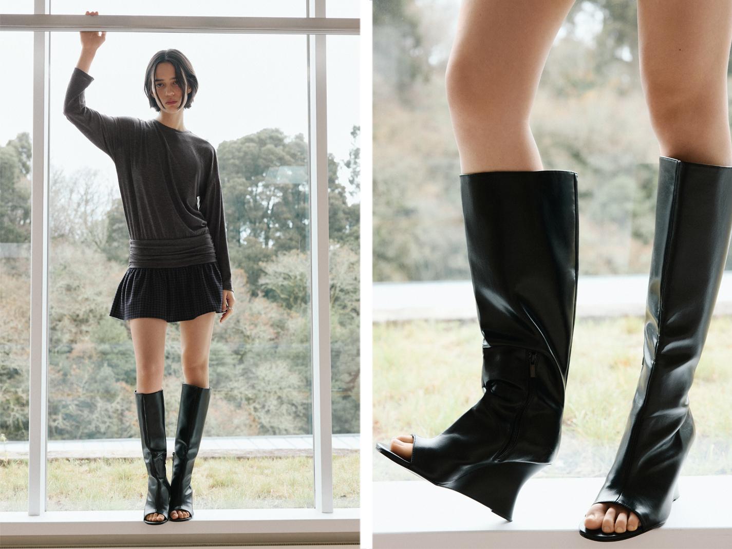 High wedge boots — Black
