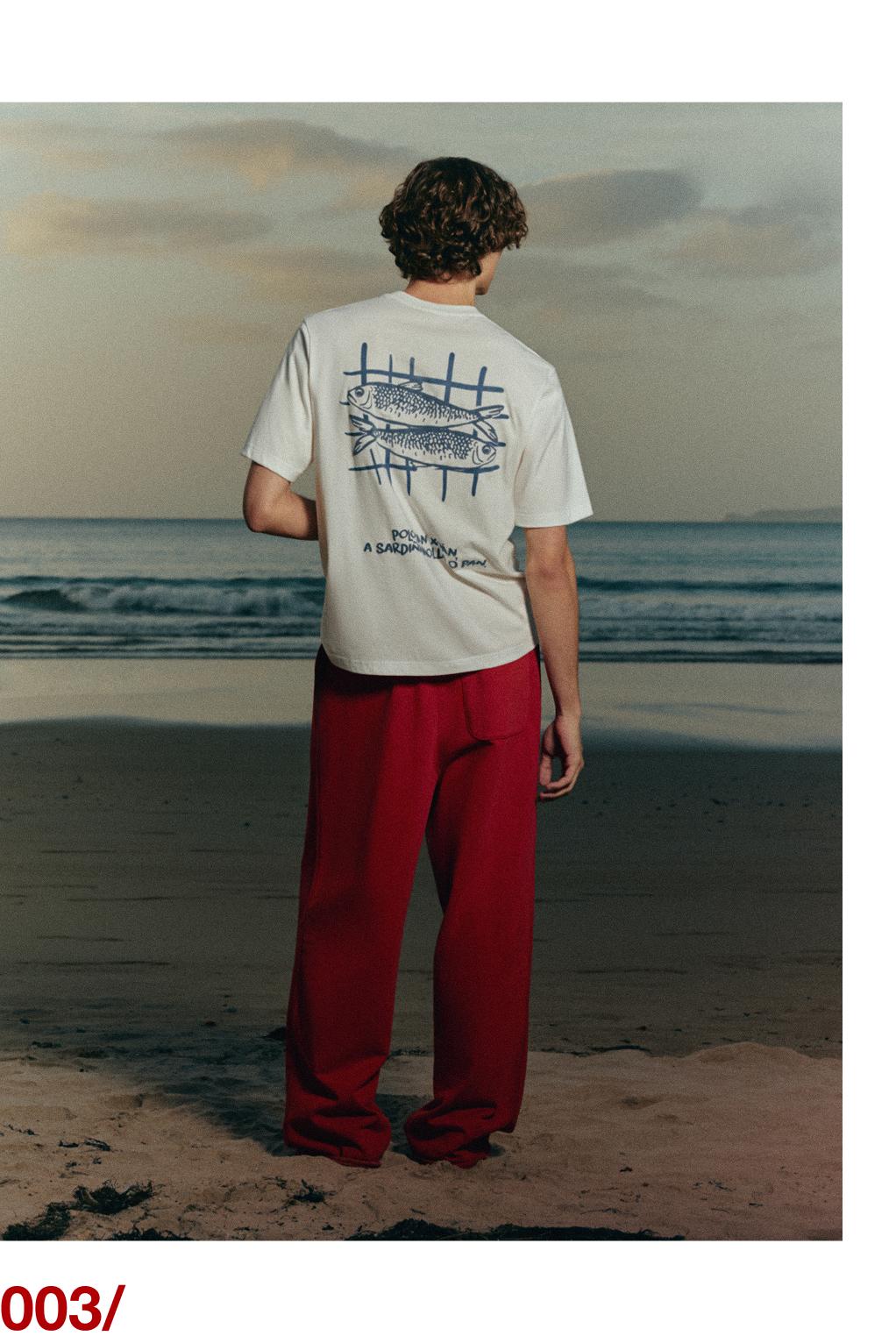 San Xoán sardine T-shirt — Off white
