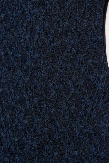 Fitted lace midi dress — Navy 9