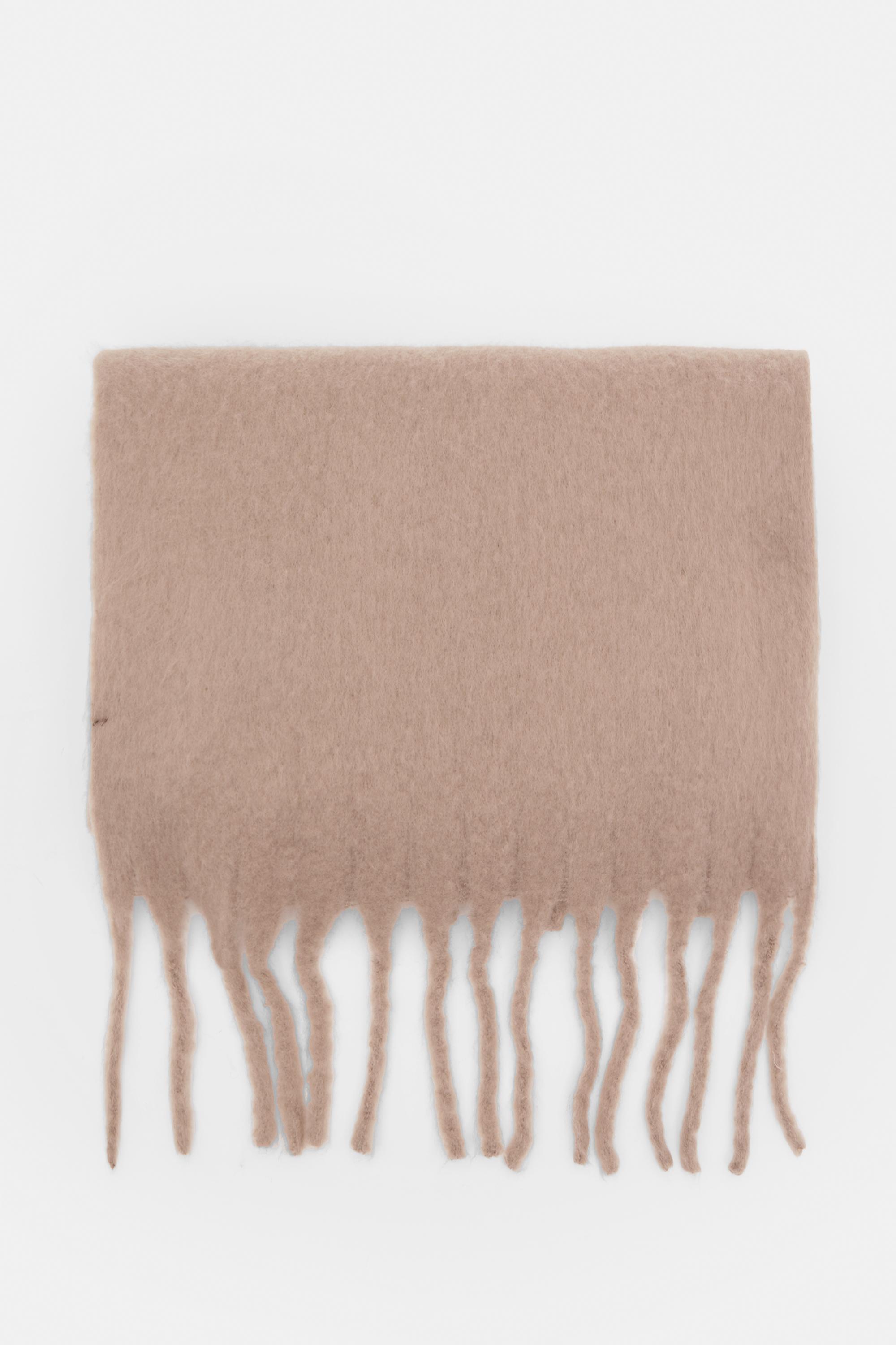 Maxi mohair-effect scarf — Taupe