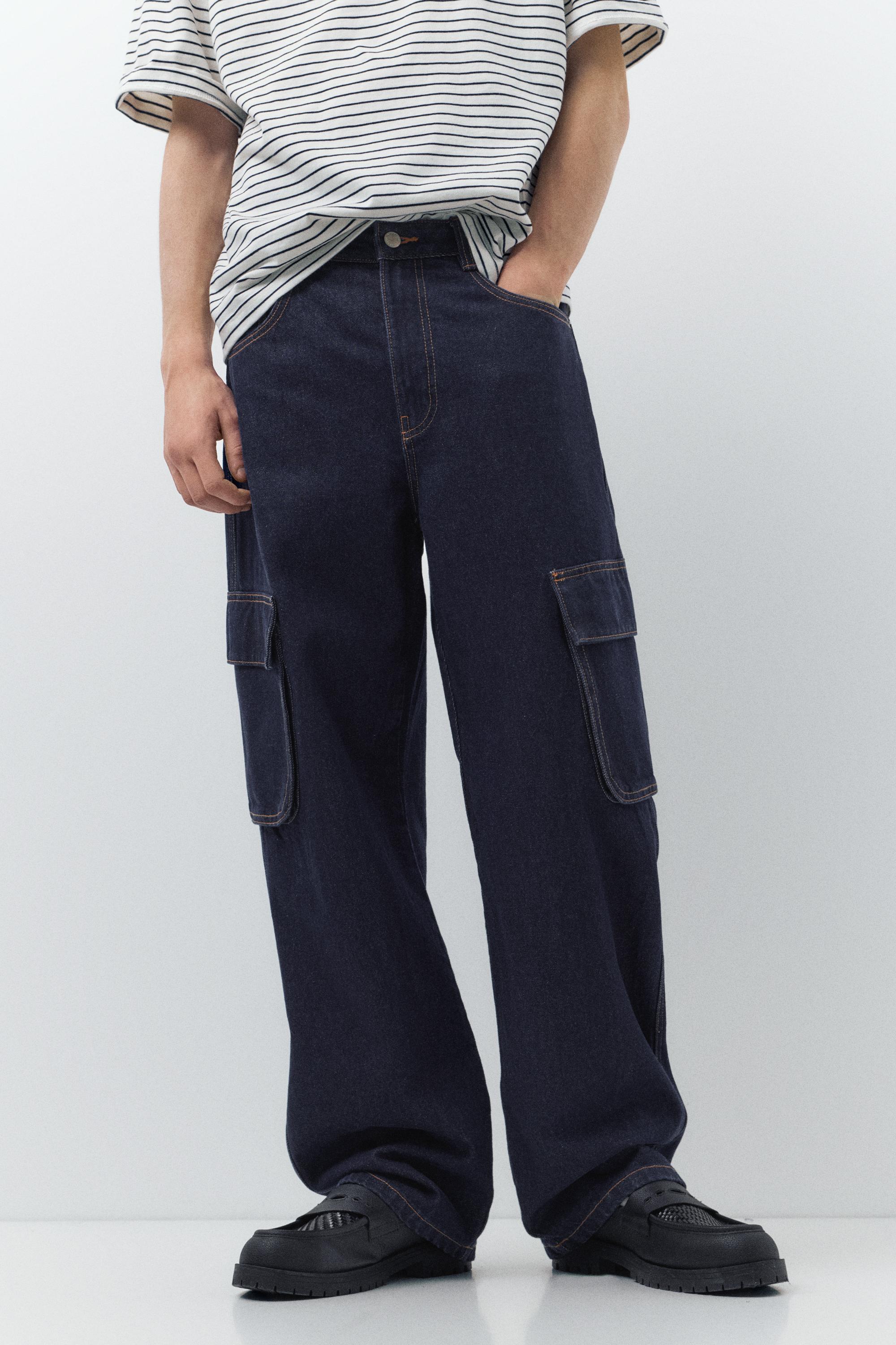 Baggy cargo jeans — Navy