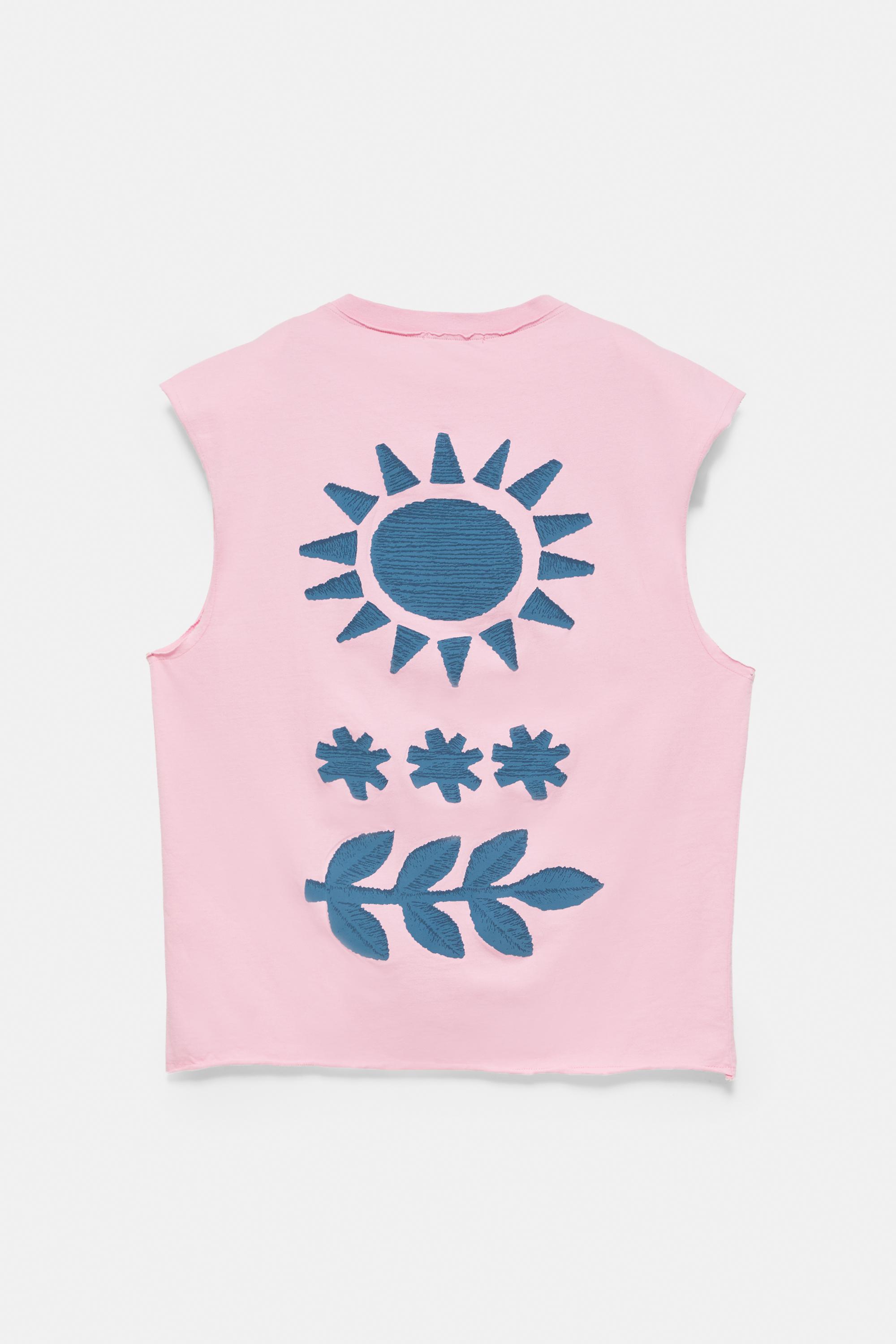Ibiza boxy sleeveless T-shirt — Pink