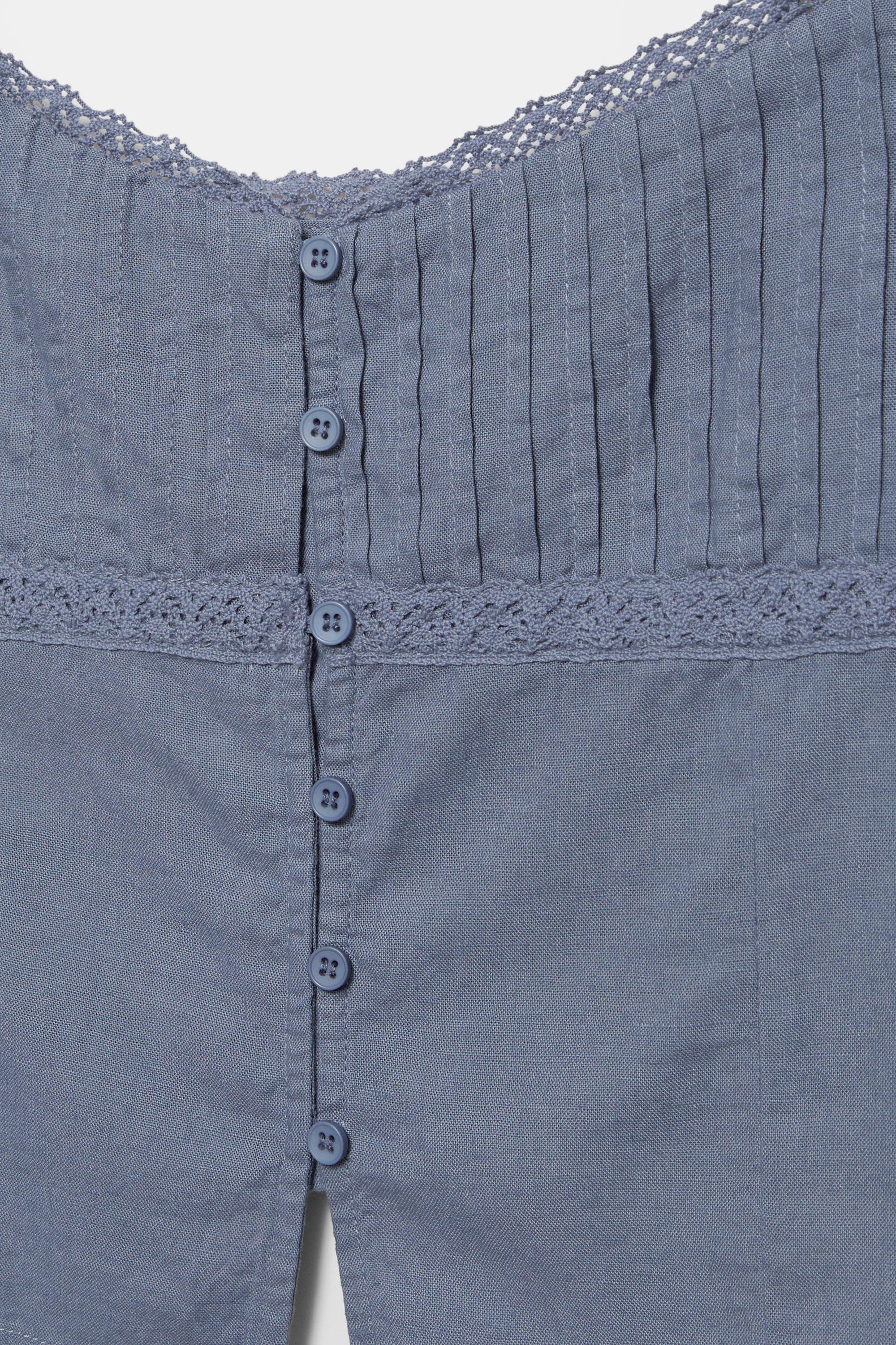 Linen blend camisole top — Blue