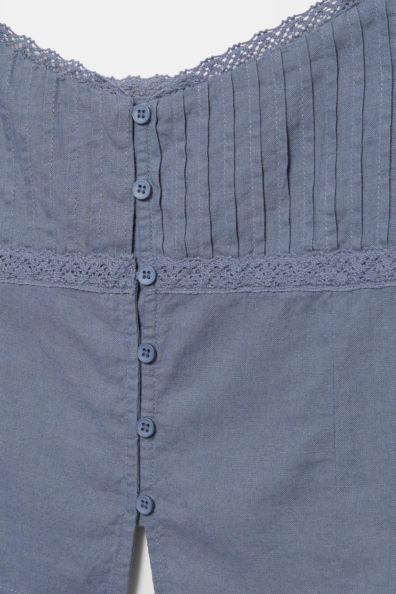 Linen blend camisole top — Blue