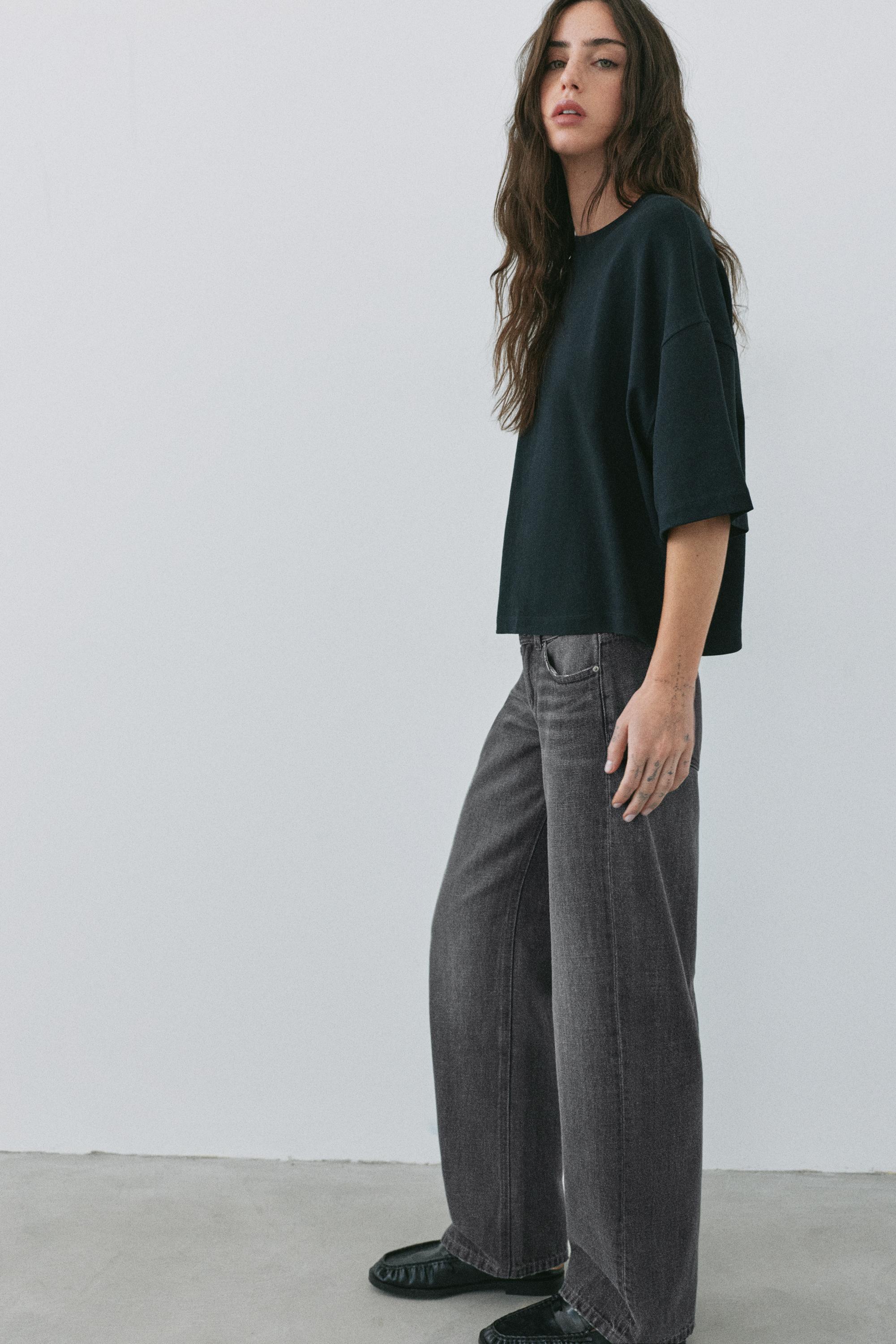 Low-rise straight-leg jeans — Grey