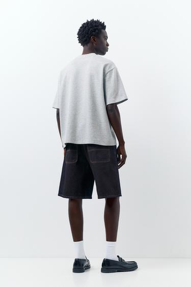 Baggy relaxed fit denim Bermuda shorts — Navy 3