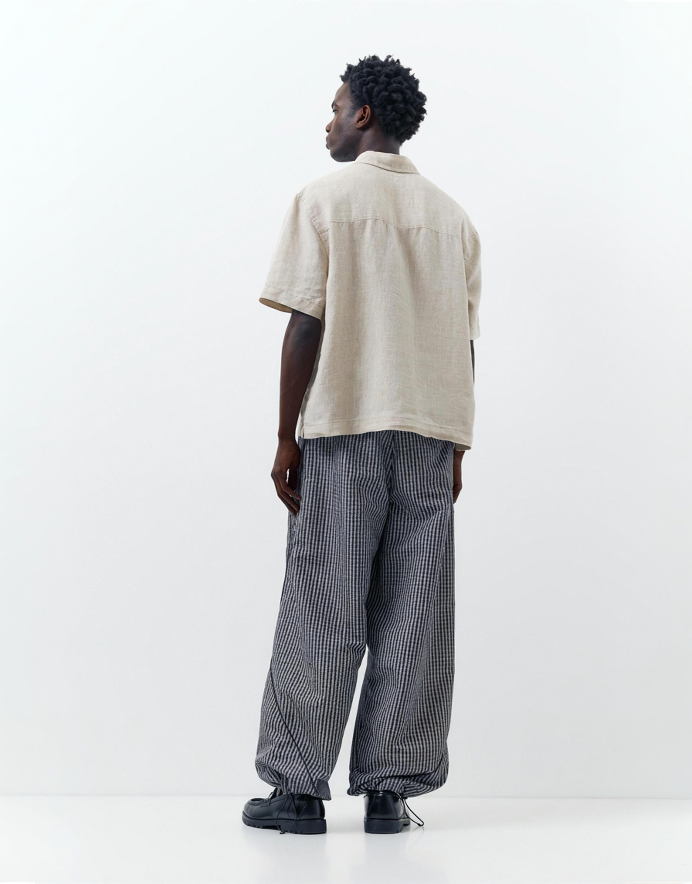 100% linen short sleeve shirt — Beige