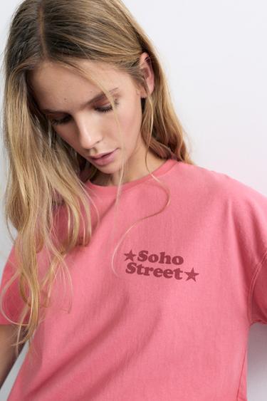 Oversize Soho Street graphic T-shirt — Pink 3
