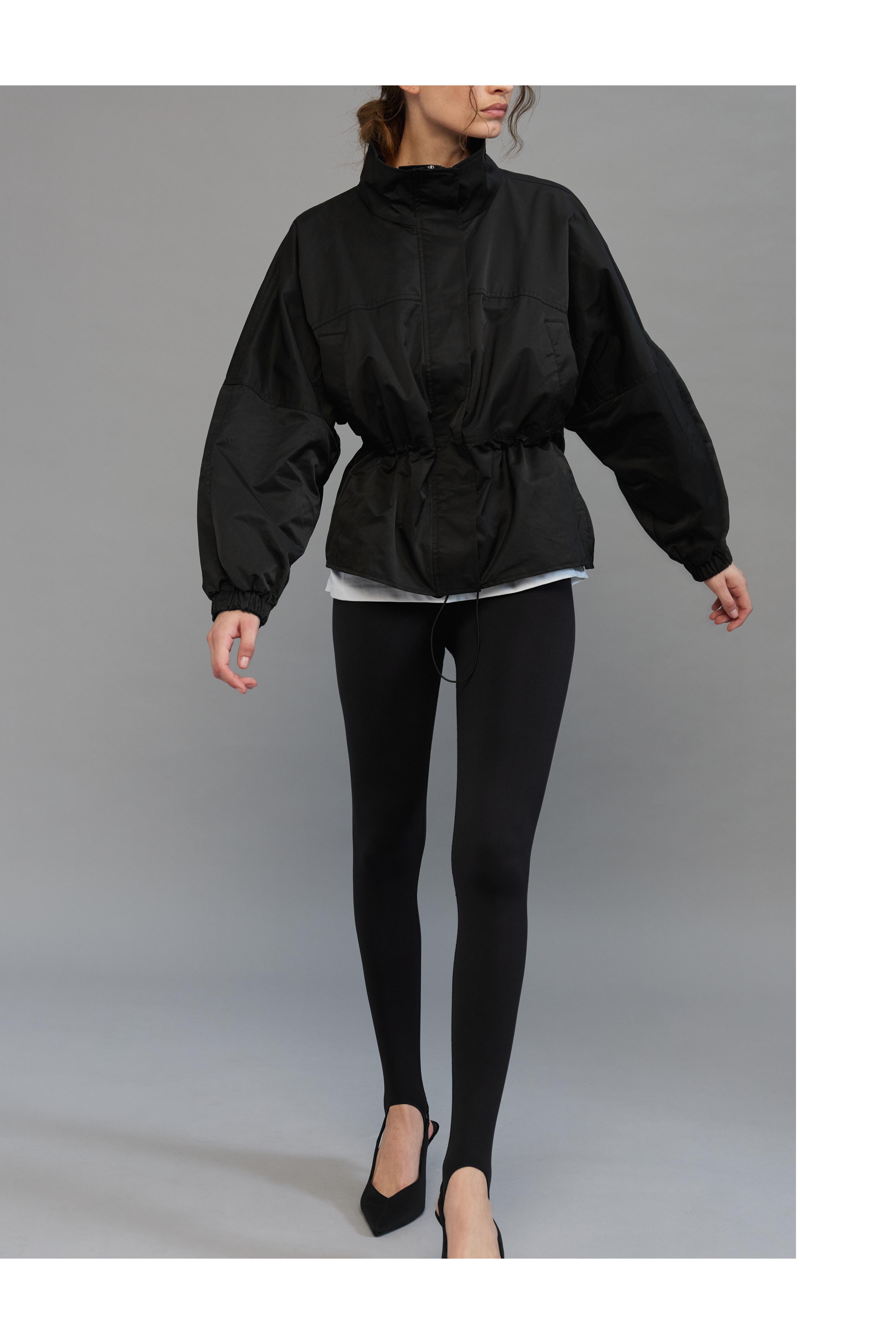 Gathered waist jacket — Black