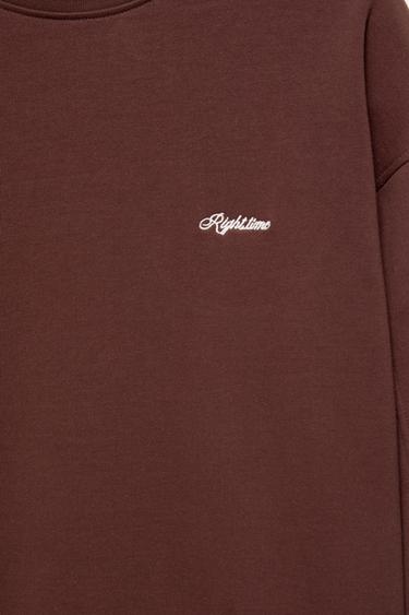 Embroidered round neck sweatshirt — Brown 8