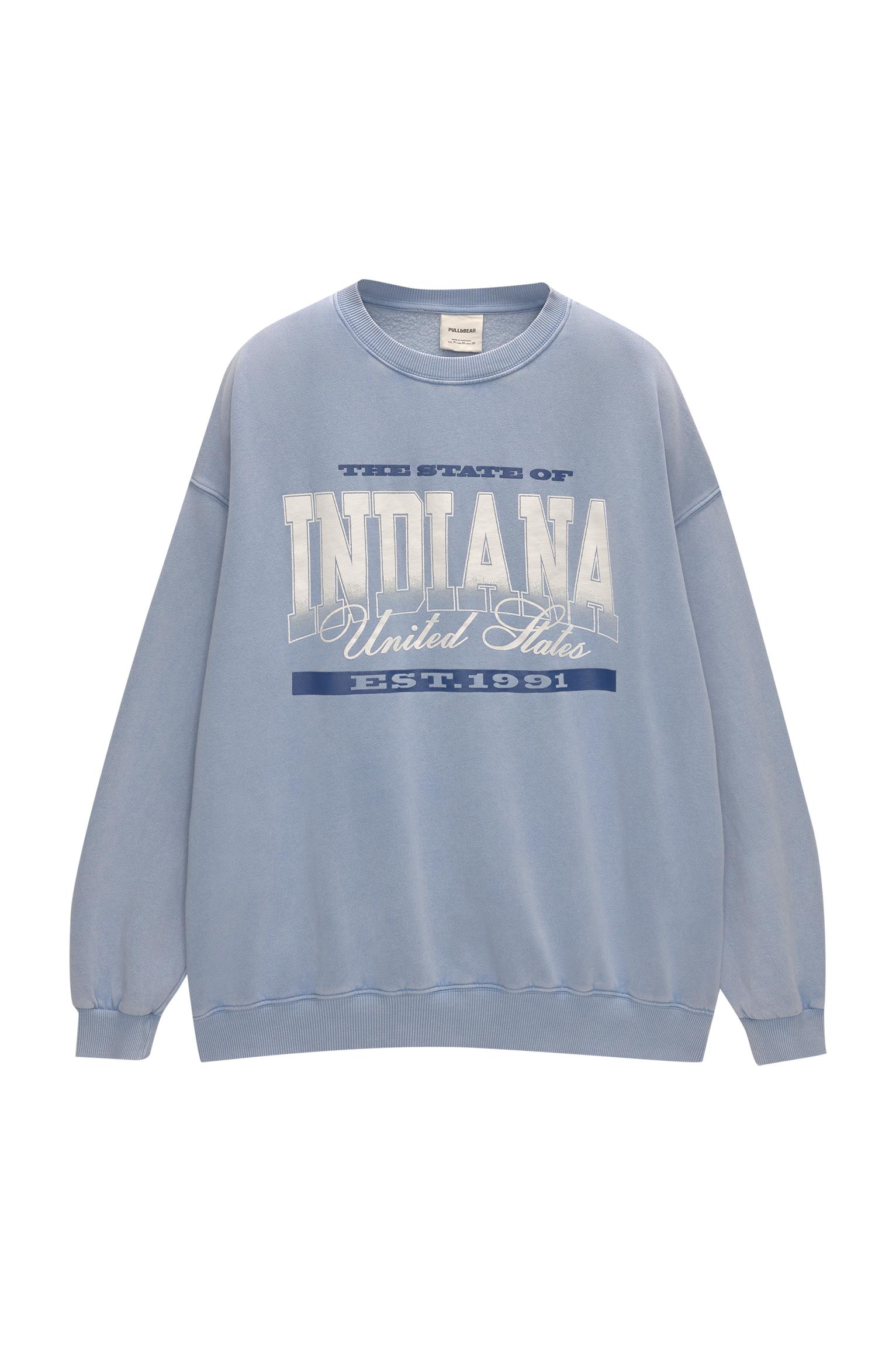 Indiana baskılı oversize sweatshirt_8