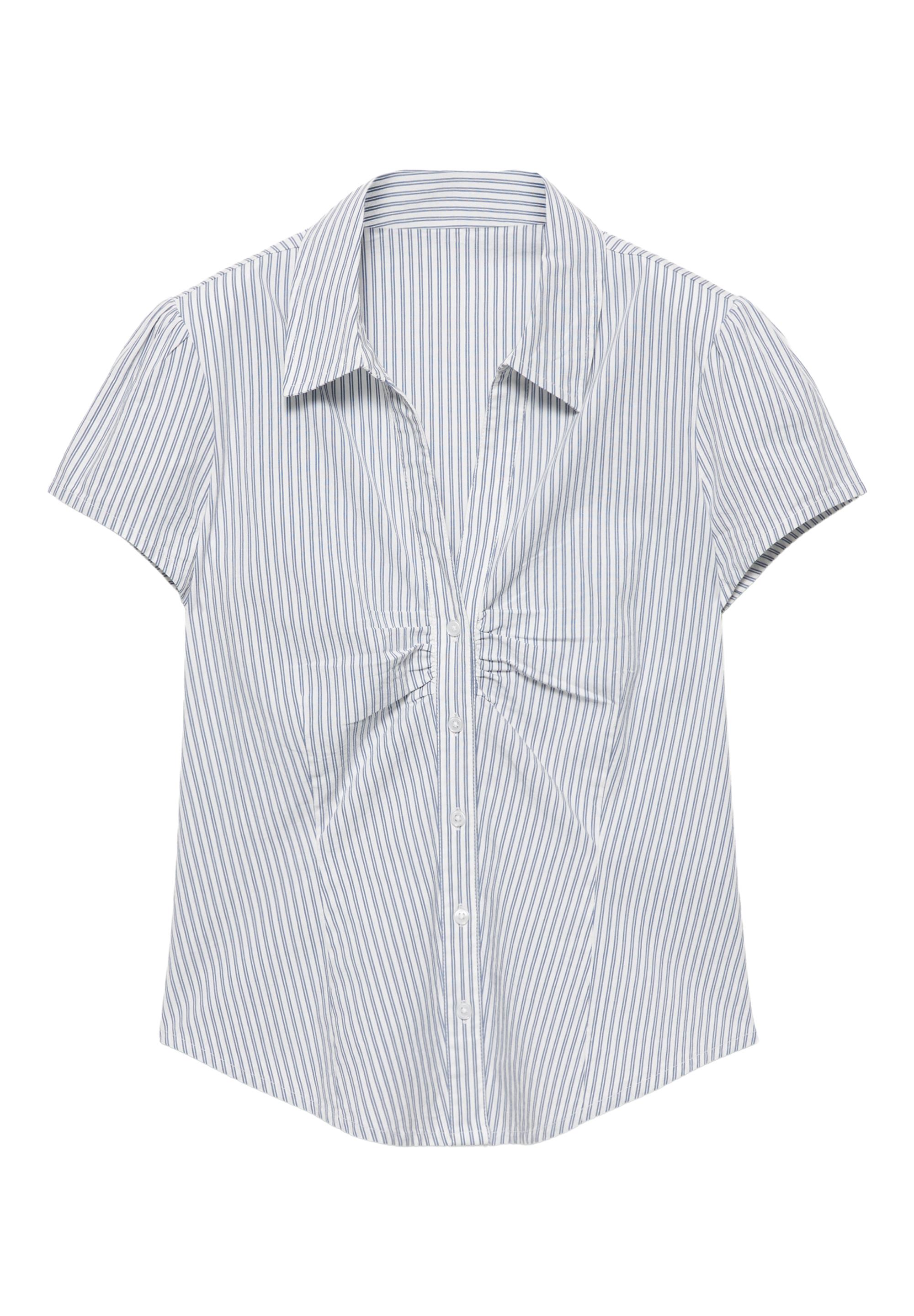 Slim fit short sleeve shirt — Blue/White