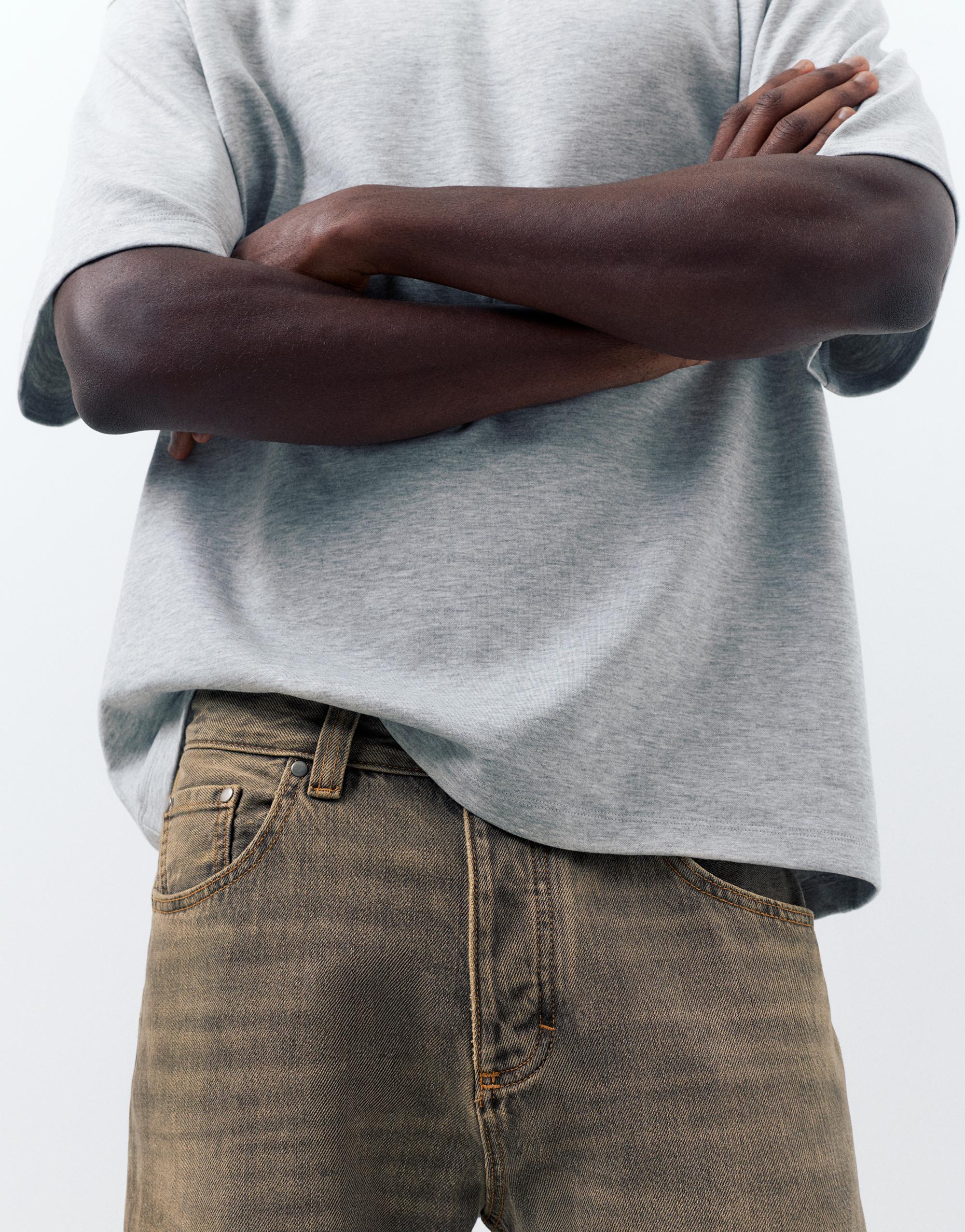 Regular straight-leg jeans — Tobacco brown