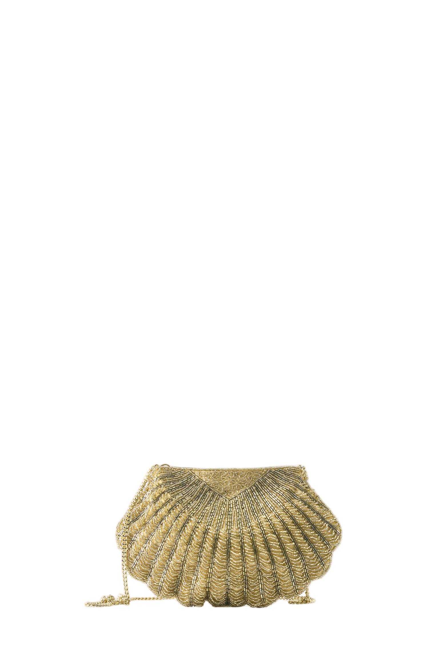 Beaded seashell bag — Gold
