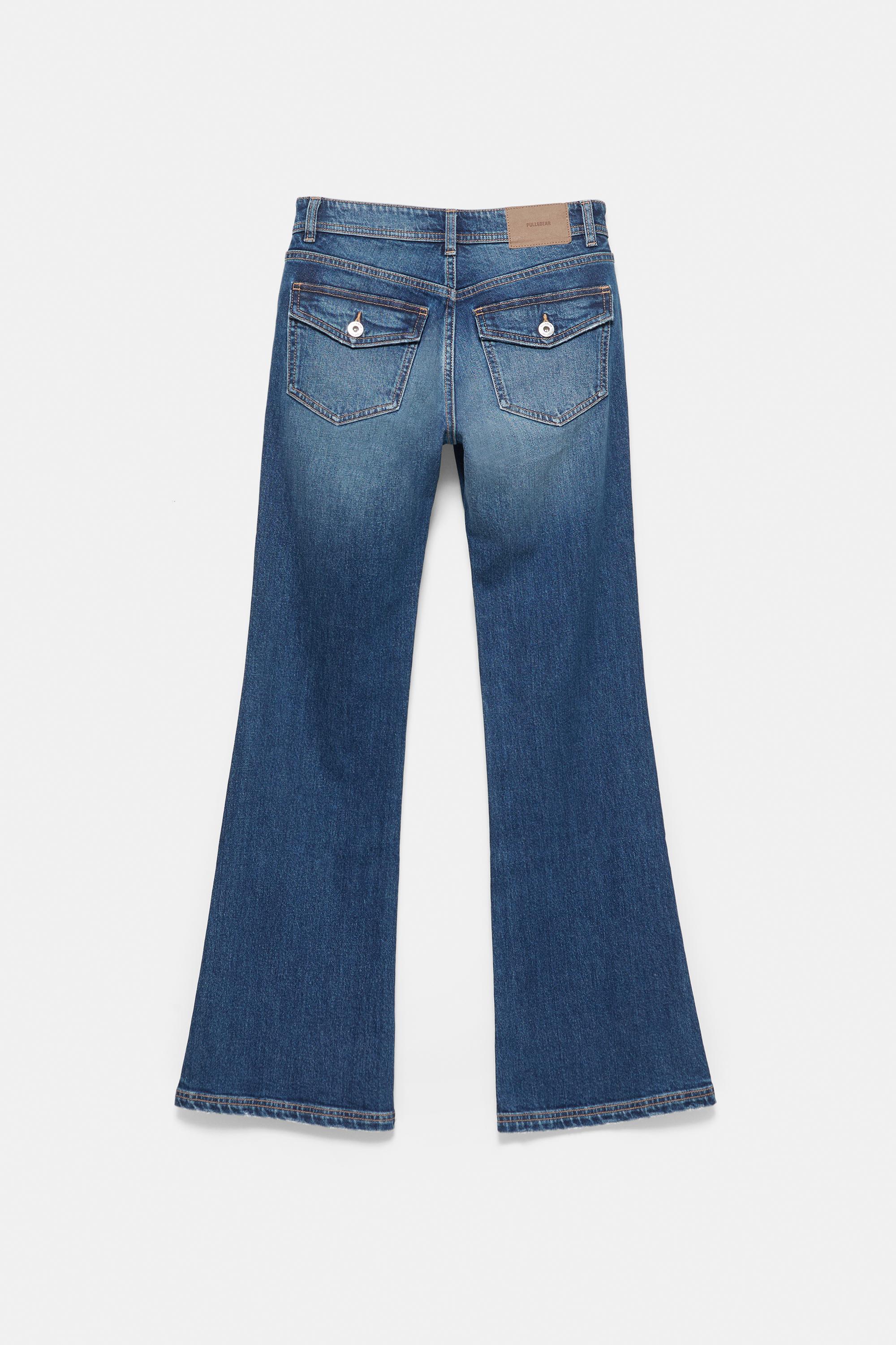 Low-rise boot-cut jeans — Medium blue