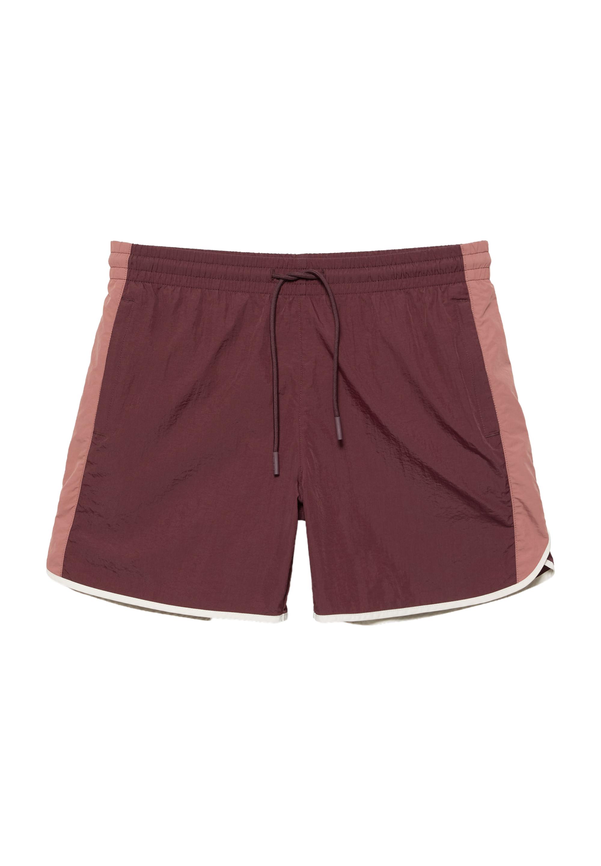 Contrast panel swimming trunks — Brown