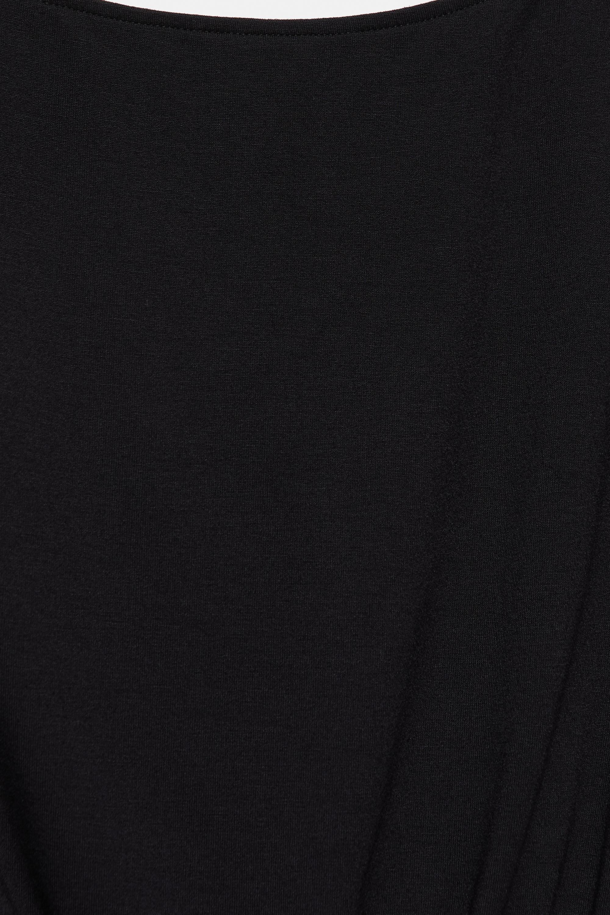 Asymmetric cummerbund T-shirt — Black