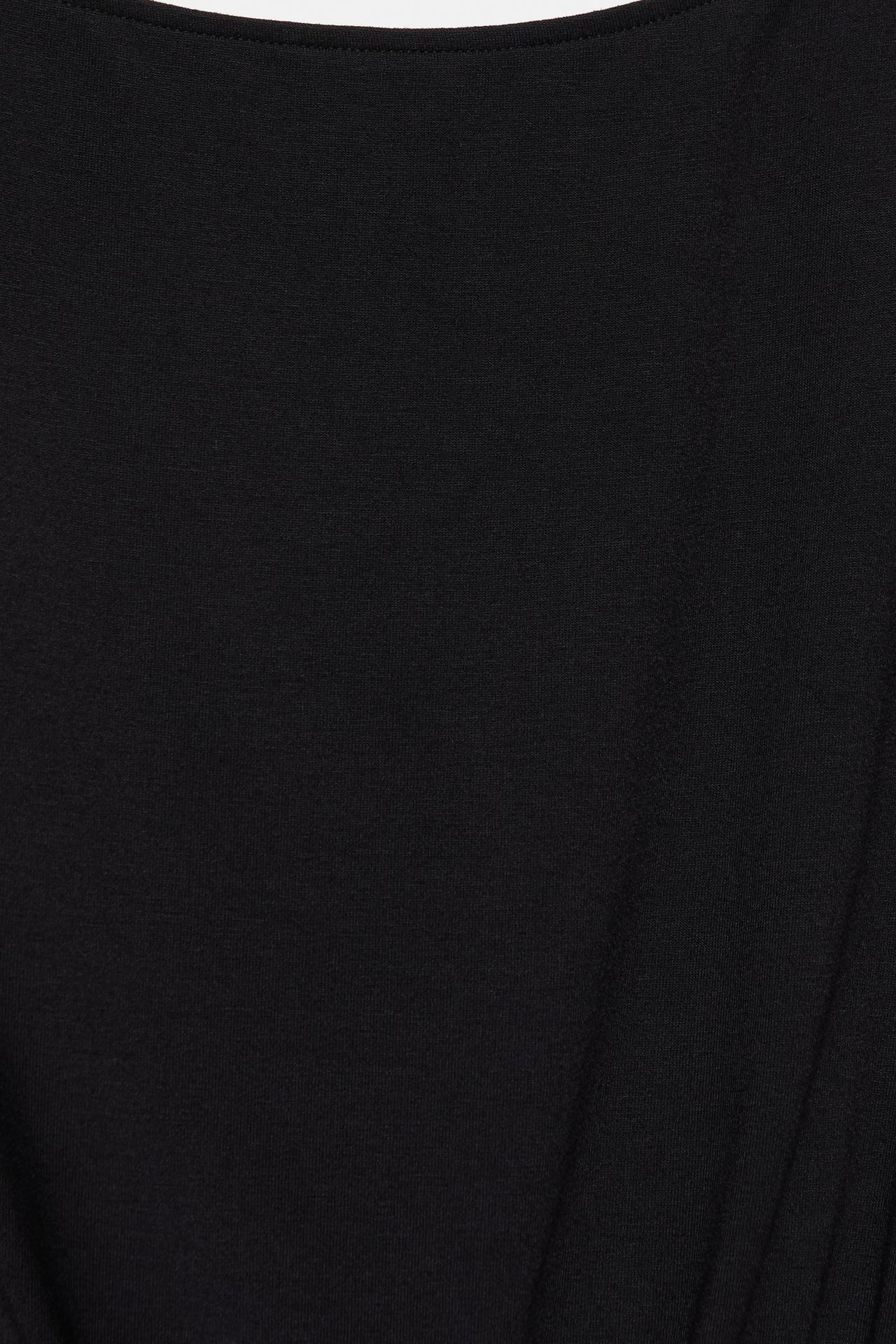 Asymmetric cummerbund T-shirt — Black