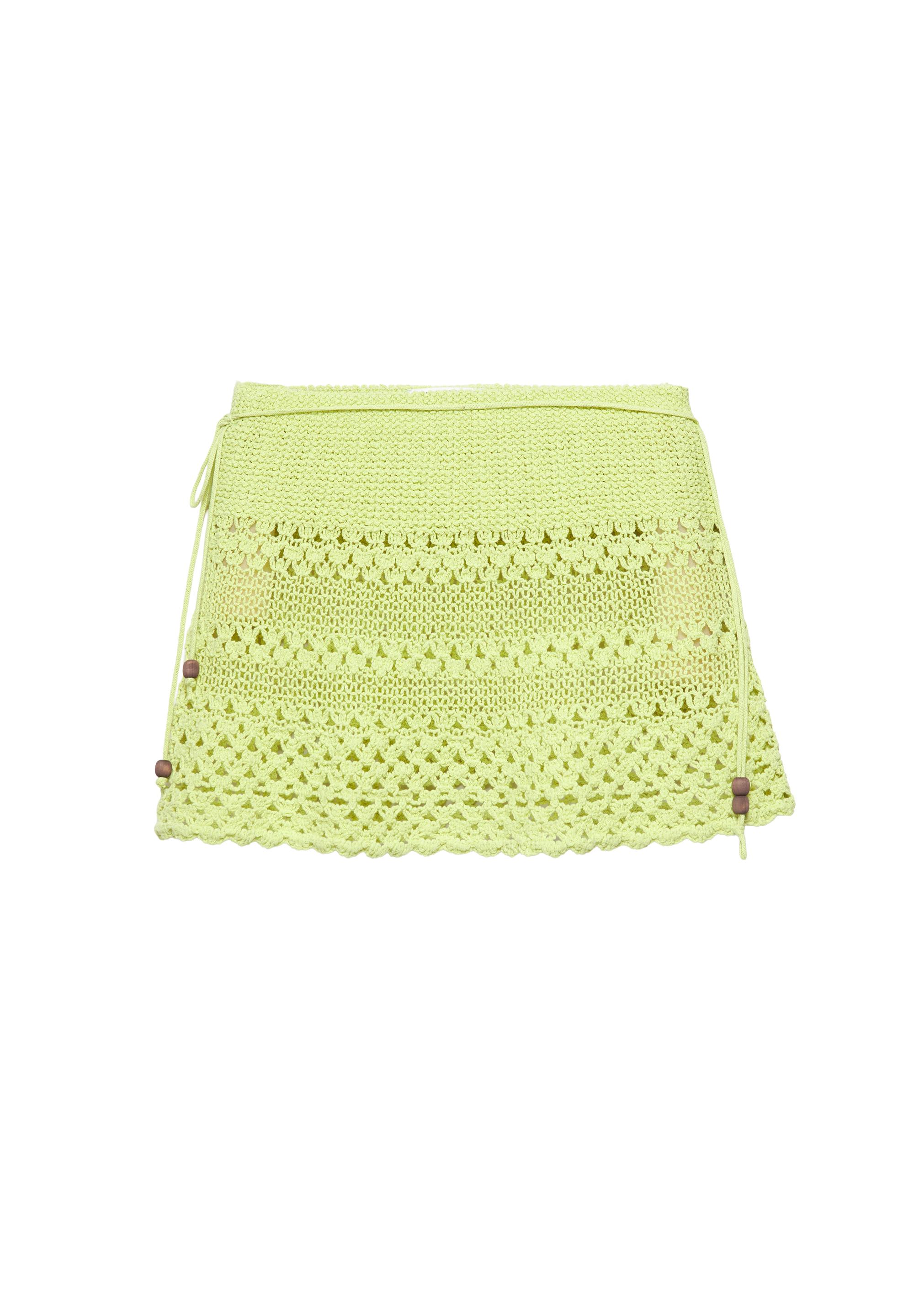 Crochet mini skirt — Lime