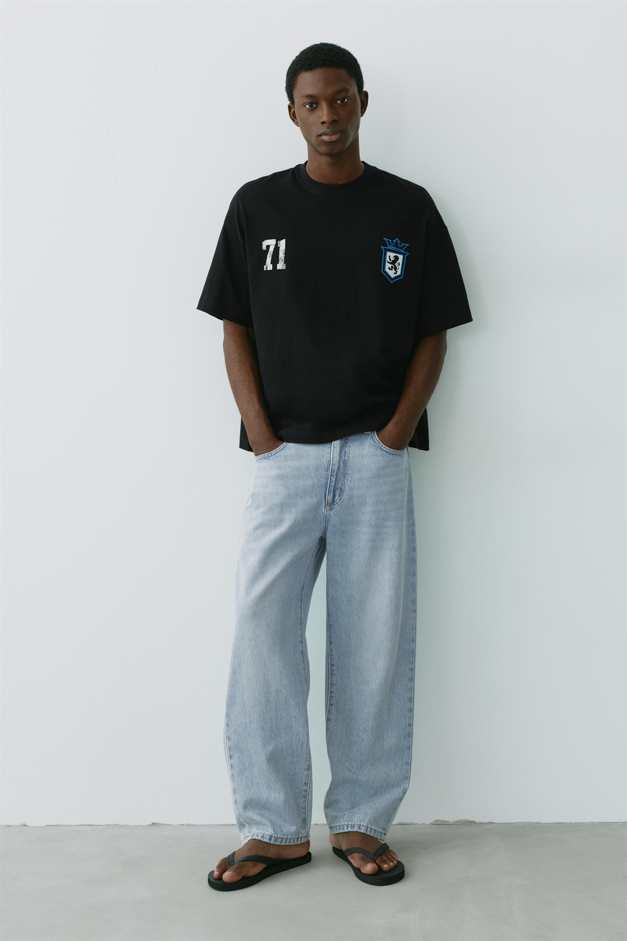 STWD boxy-fit lion graphic T-shirt — Black