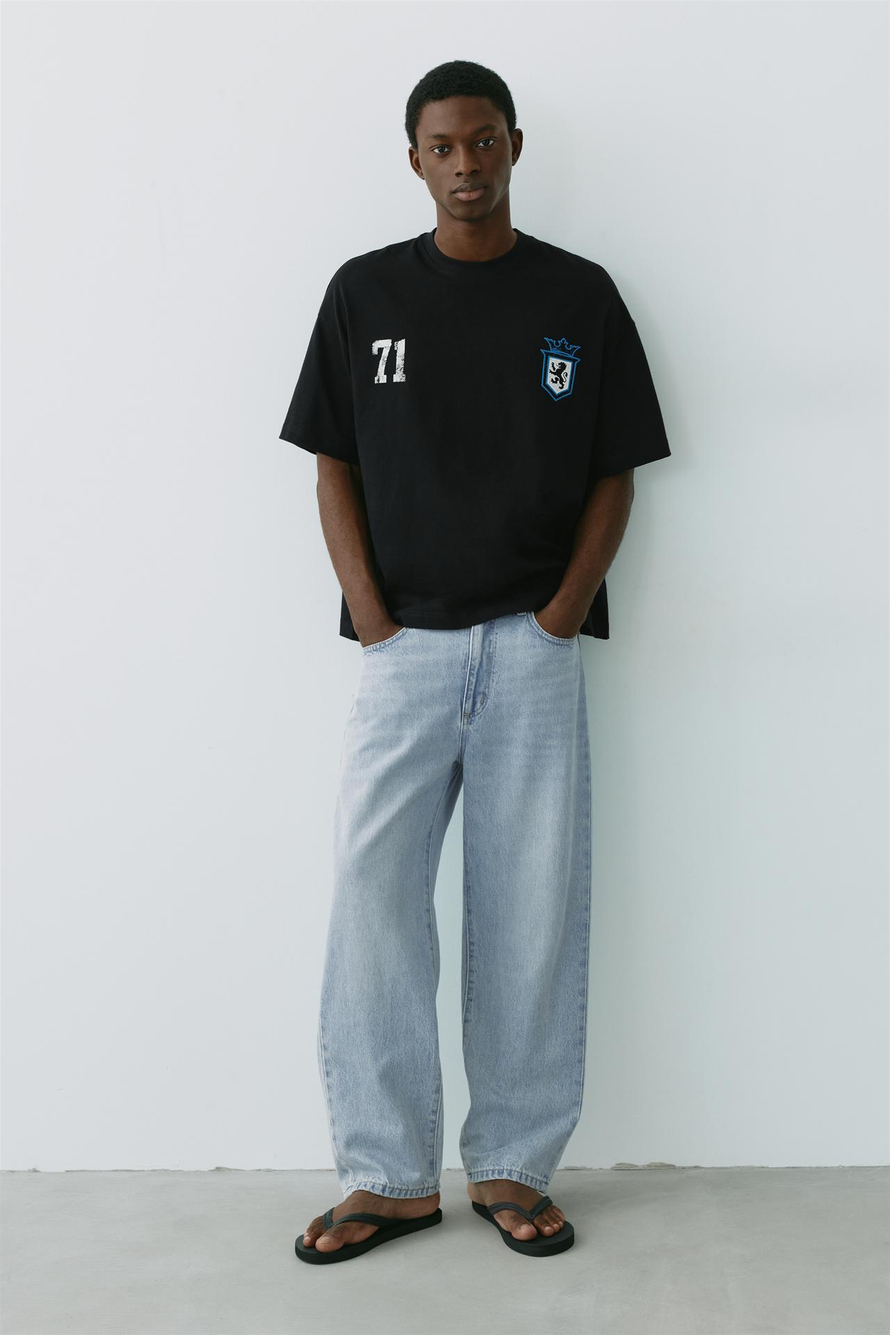 STWD boxy-fit lion graphic T-shirt — Black