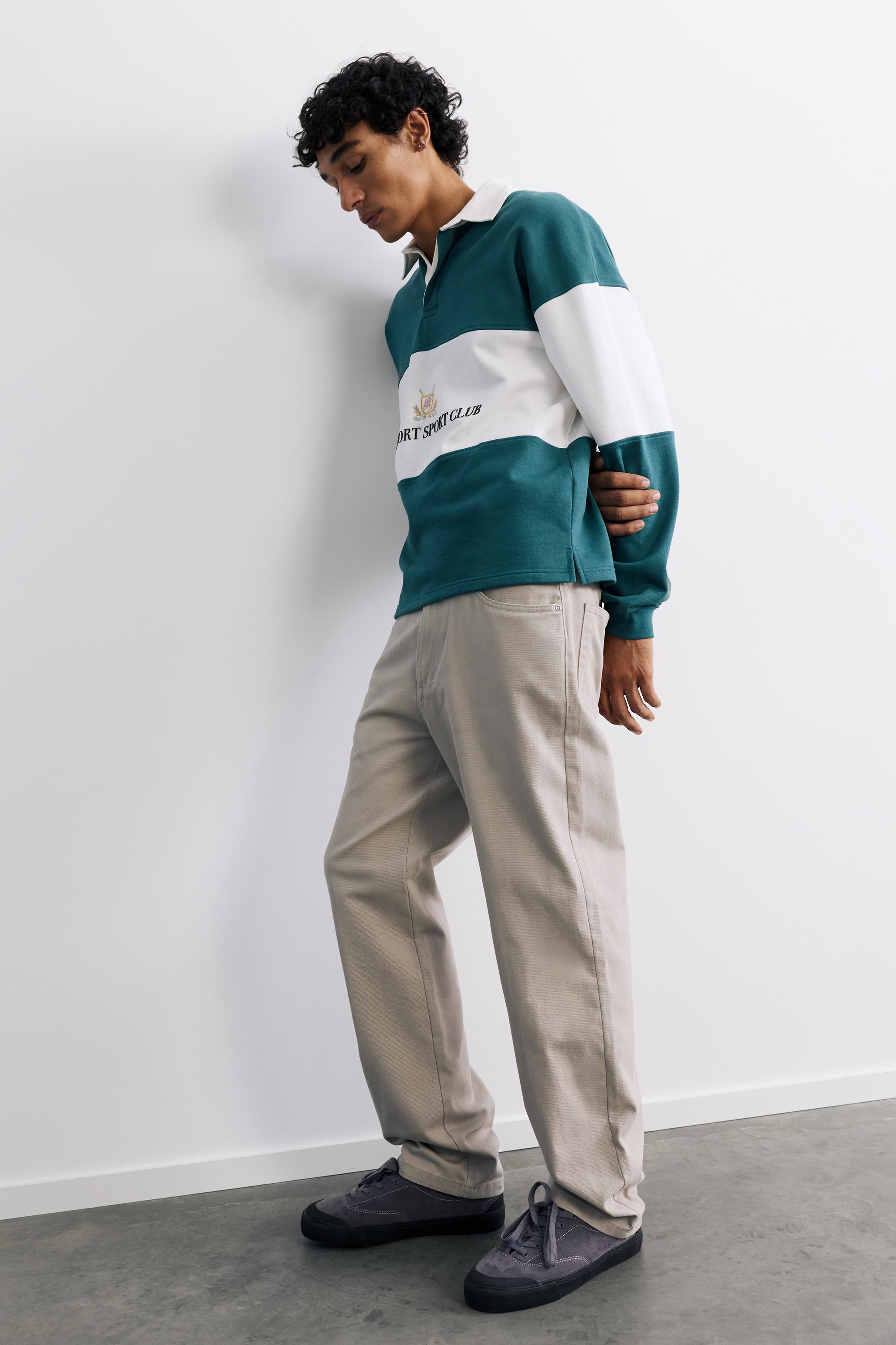 Straight-leg trousers — Stone