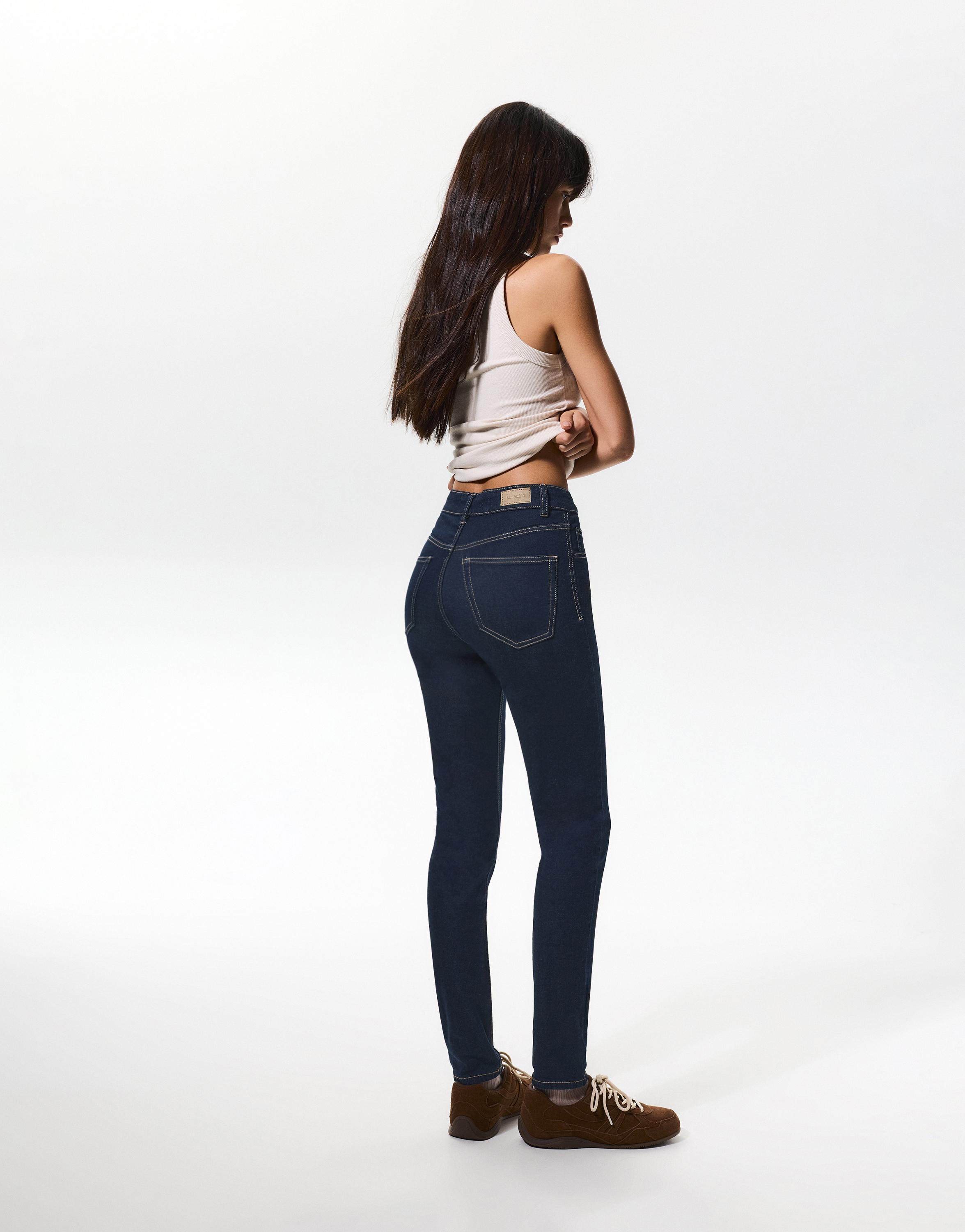High-waist skinny jeans — Navy
