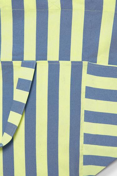 Large striped tote bag — Green 2