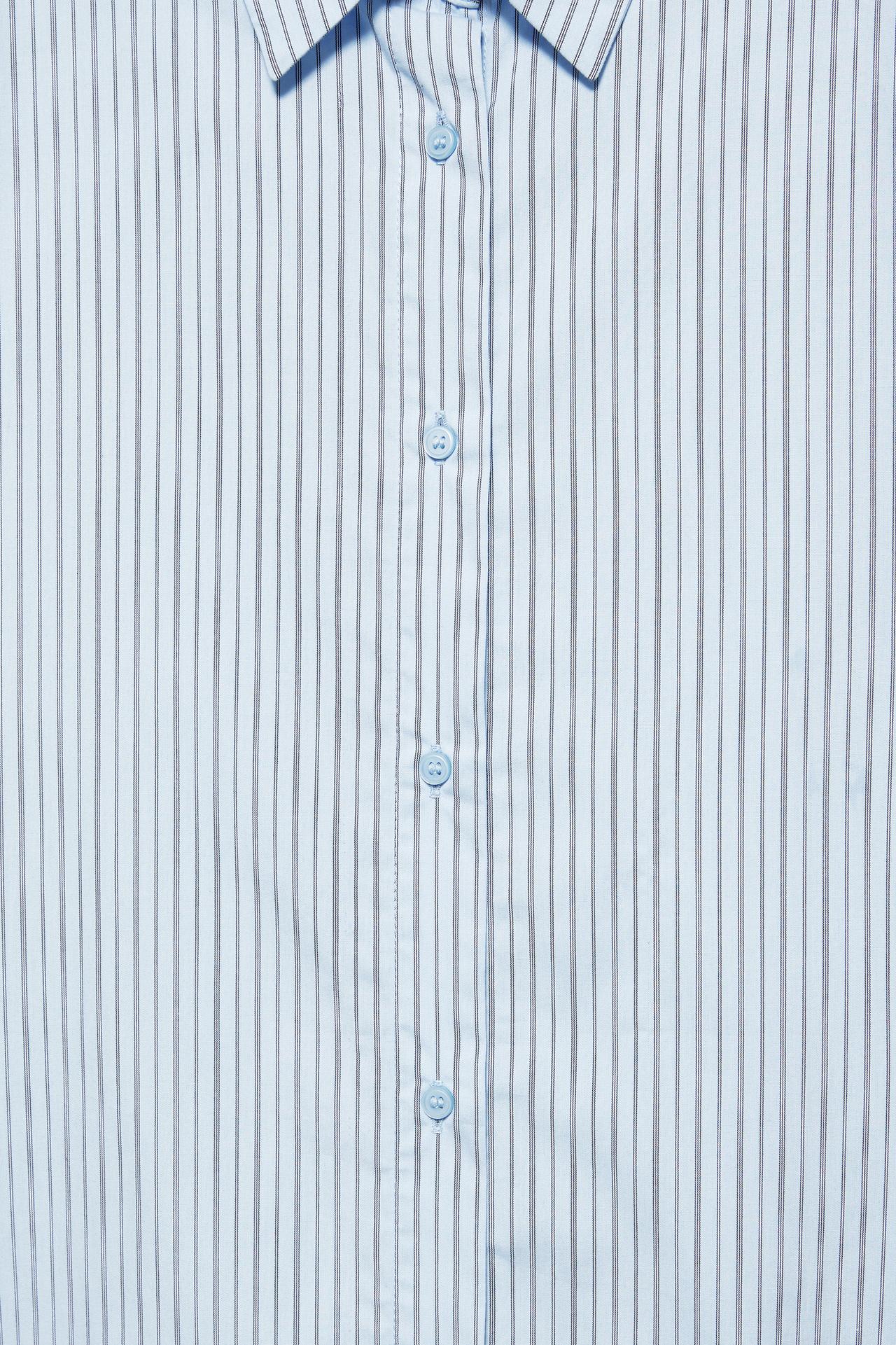 Striped shirt with back buttons — Sky blue