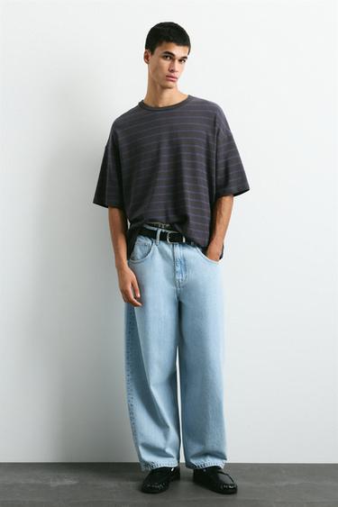 Striped short sleeve sweatshirt — Navy 4