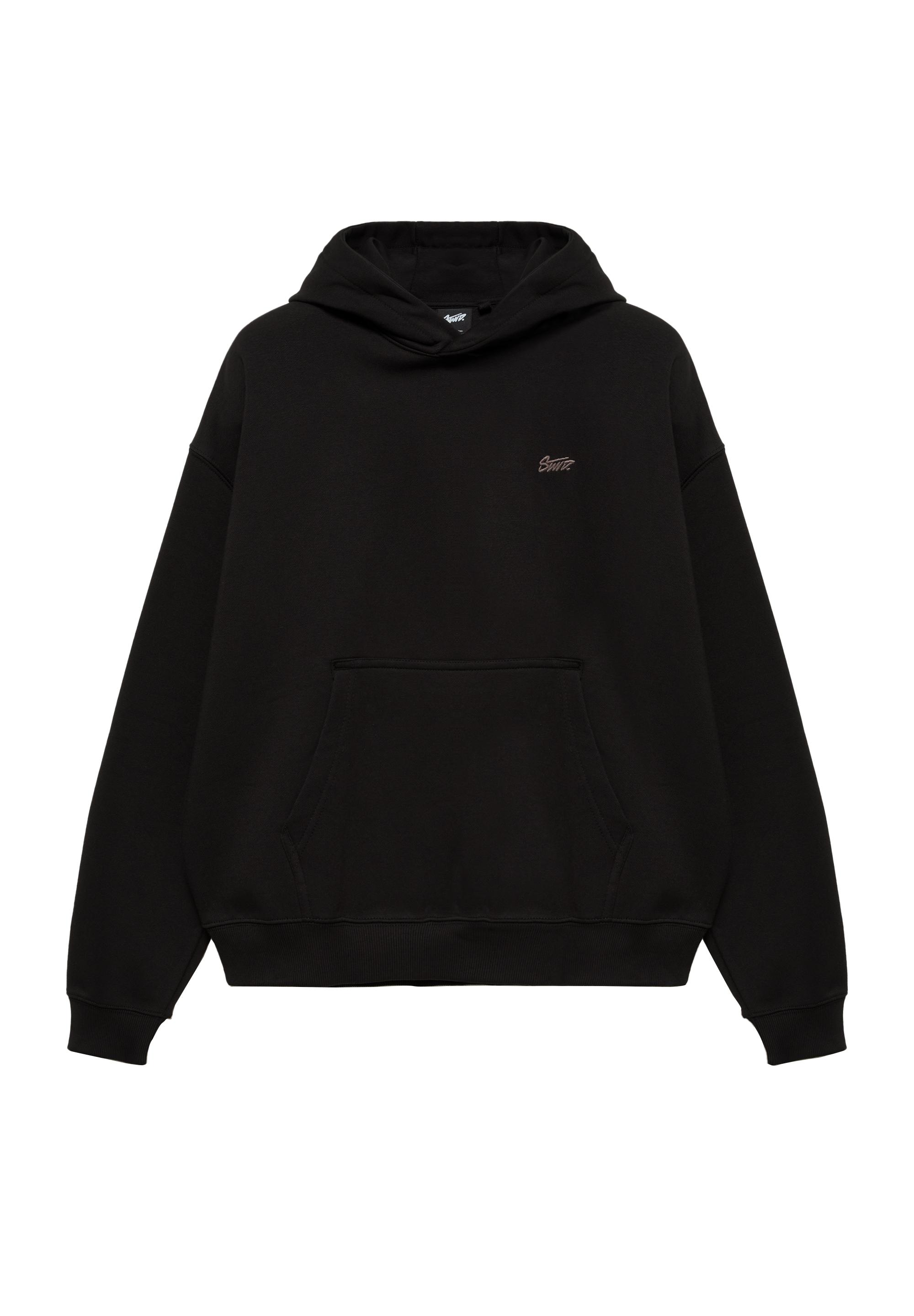 STWD logo boxy hoodie — Black