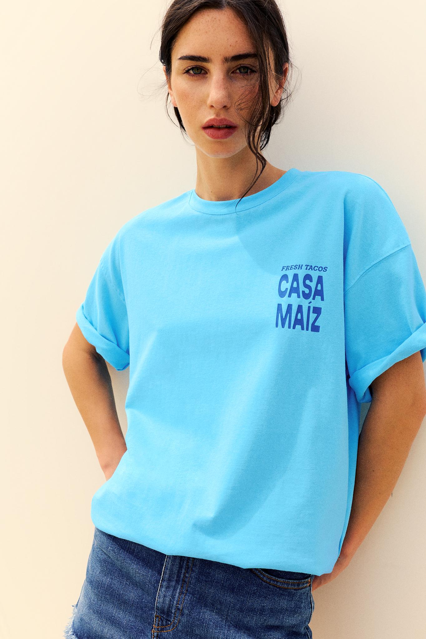 Taco graphic T-shirt — Pale blue