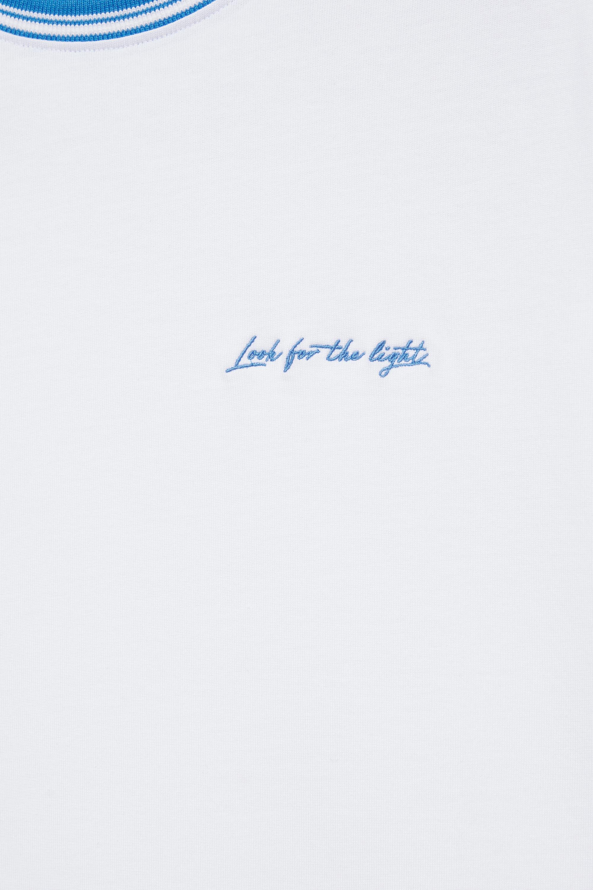Embroidered slogan T-shirt — Off white