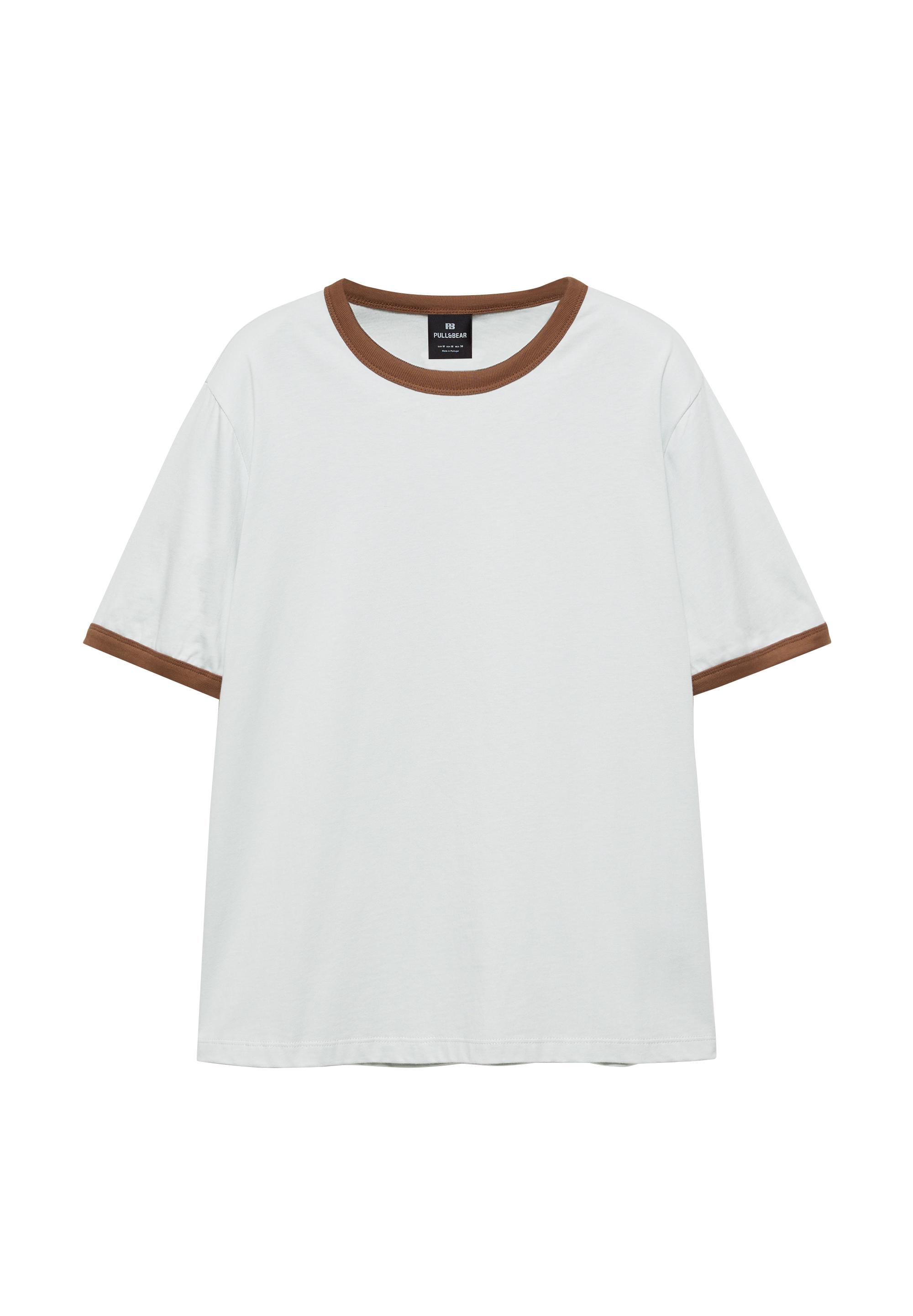 Contrast trim T-shirt — Sky blue