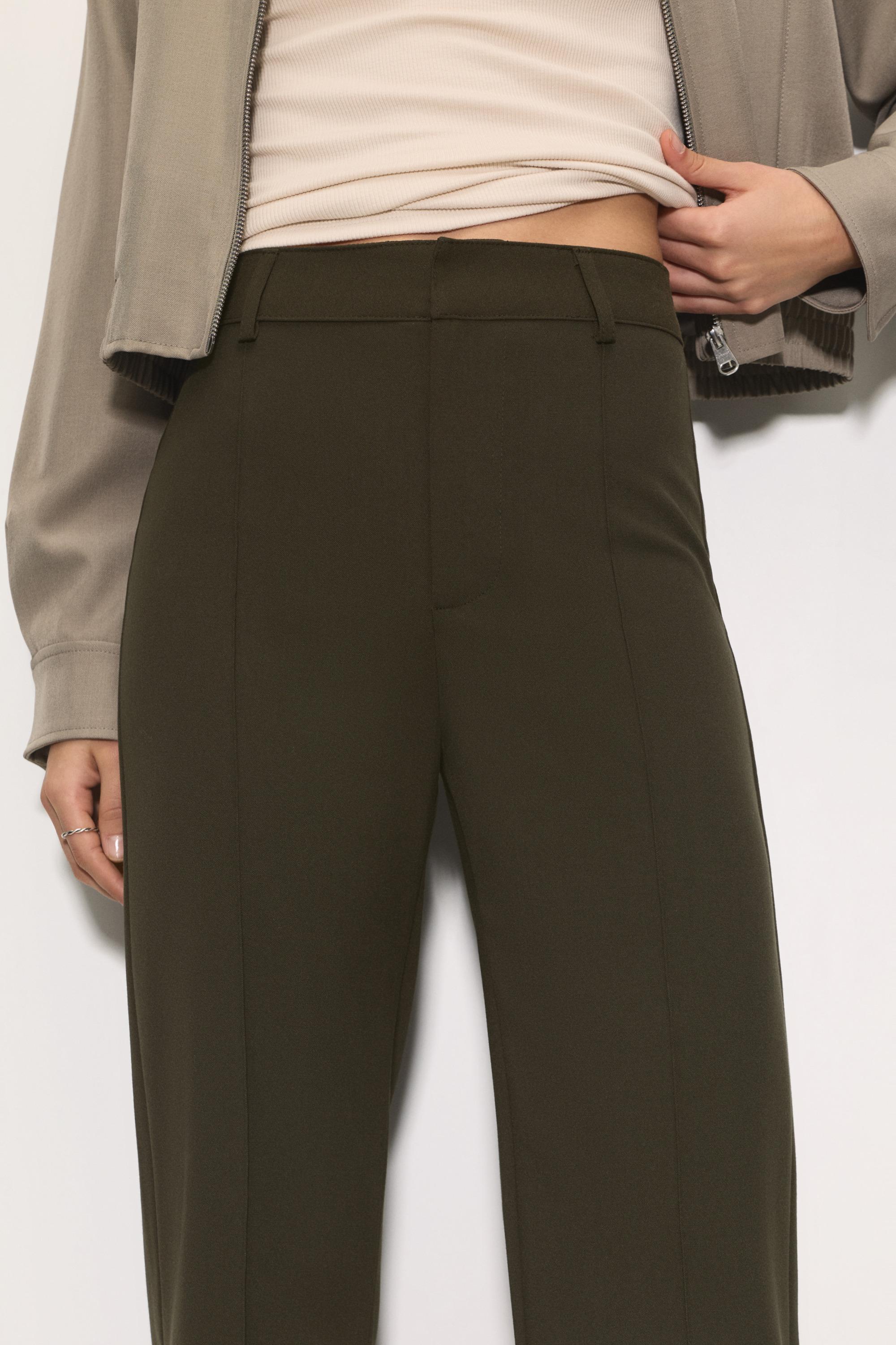 Smart trousers with seam detail — Medium khaki