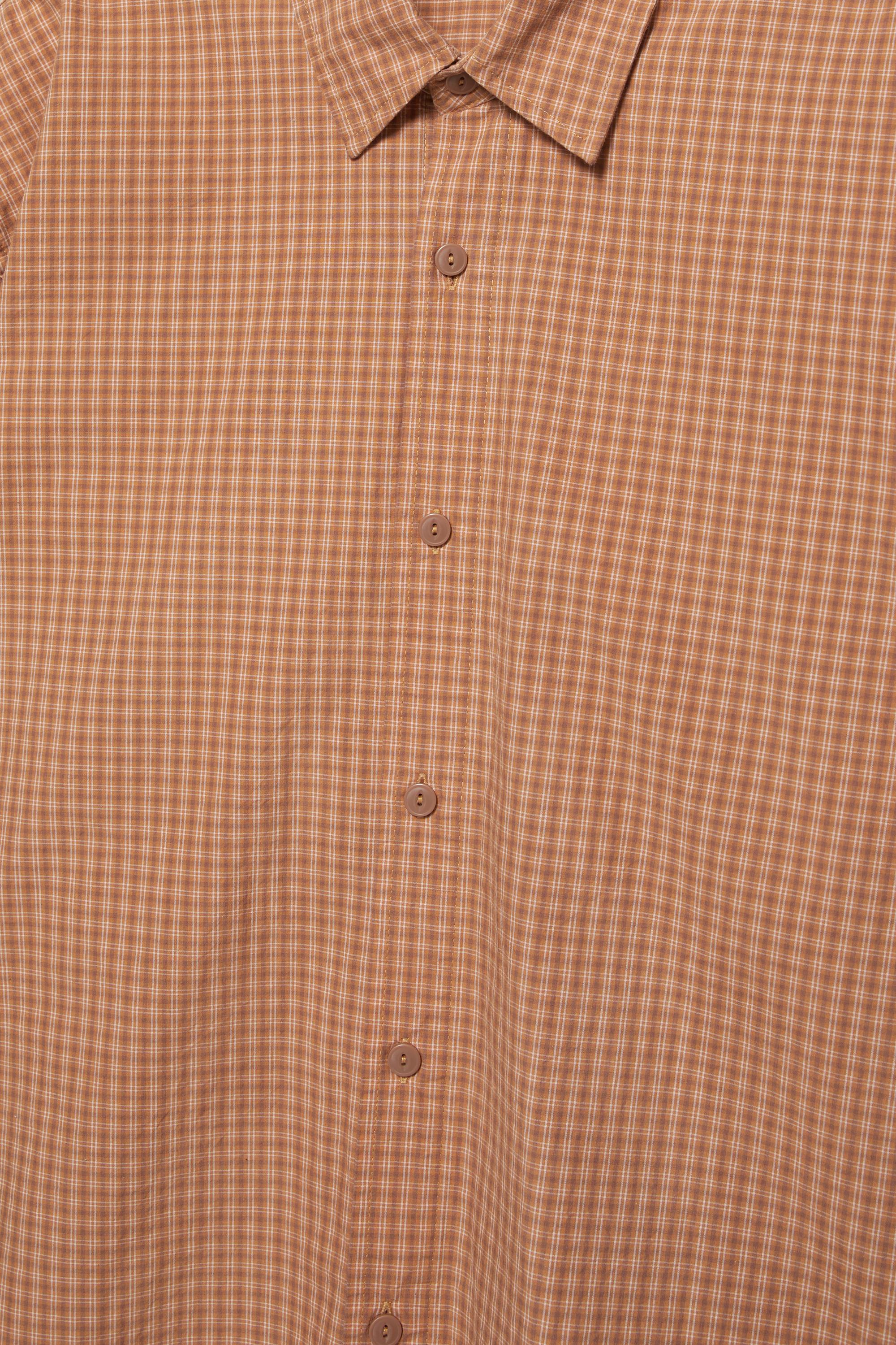 Turuncu kareli gömlek - Görsel 3