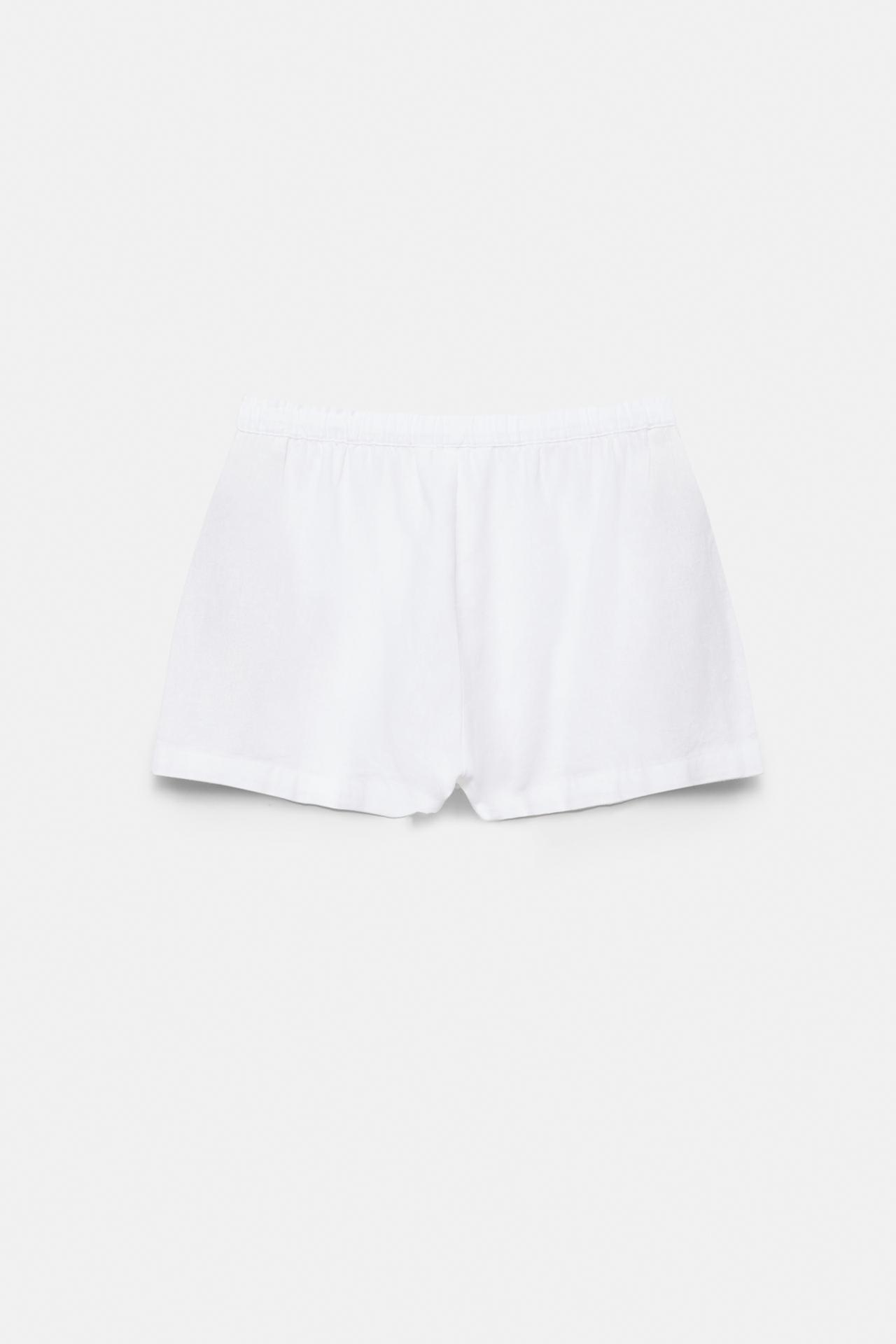Linen blend shorts — White