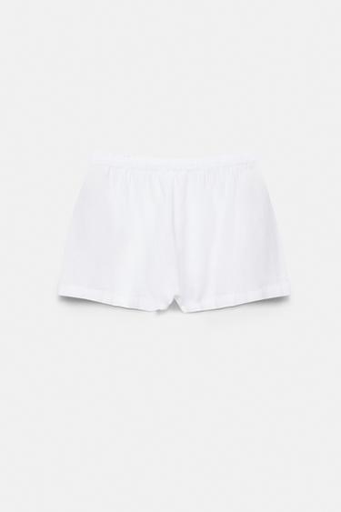 Linen blend shorts — White 6