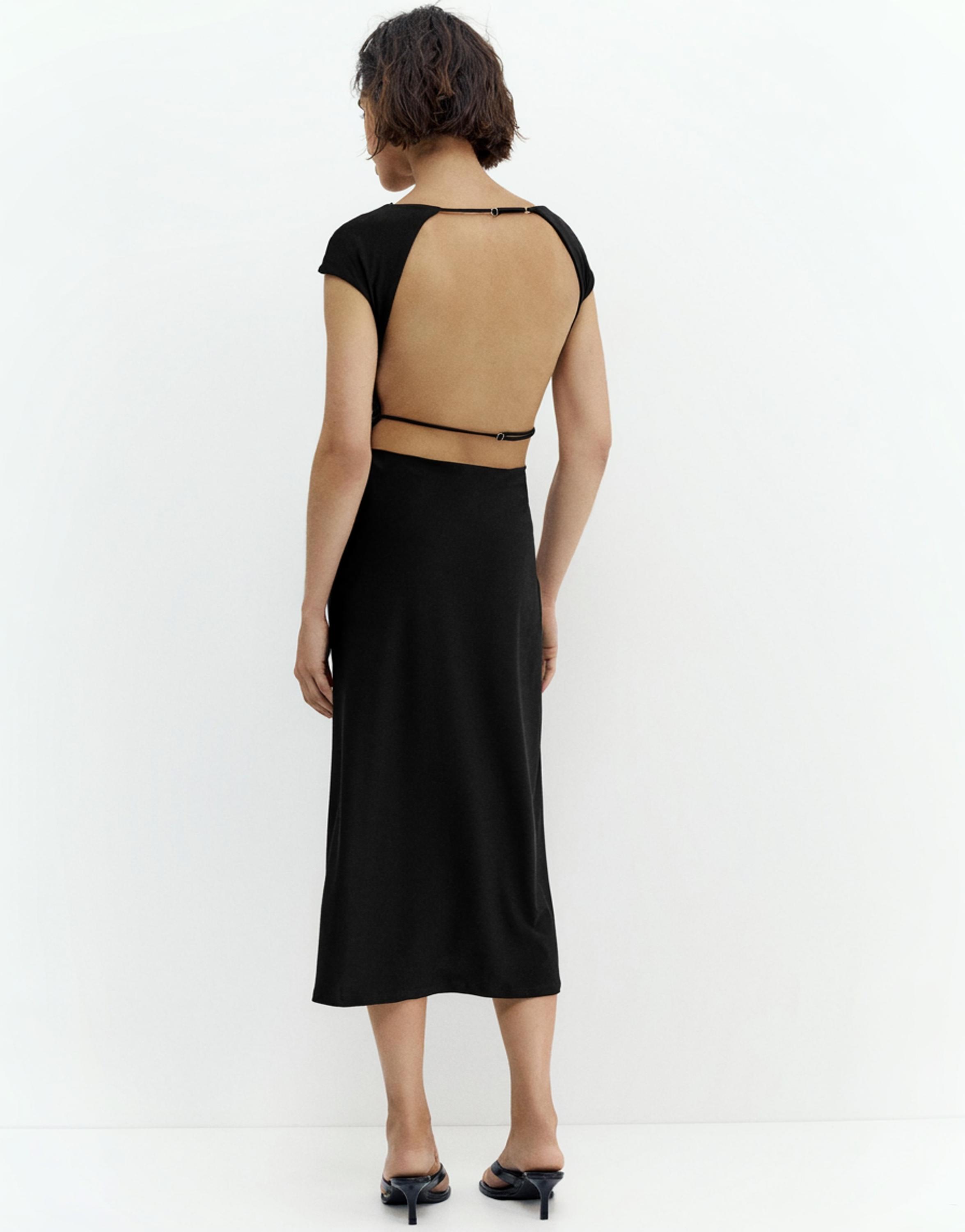Open back midi dress — Black