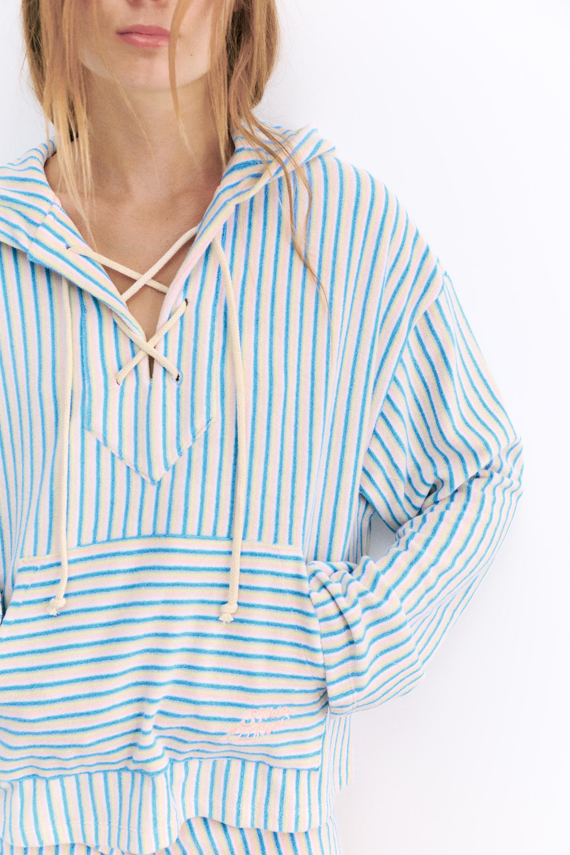 Pleasures x STWD towelling hoodie — Striped